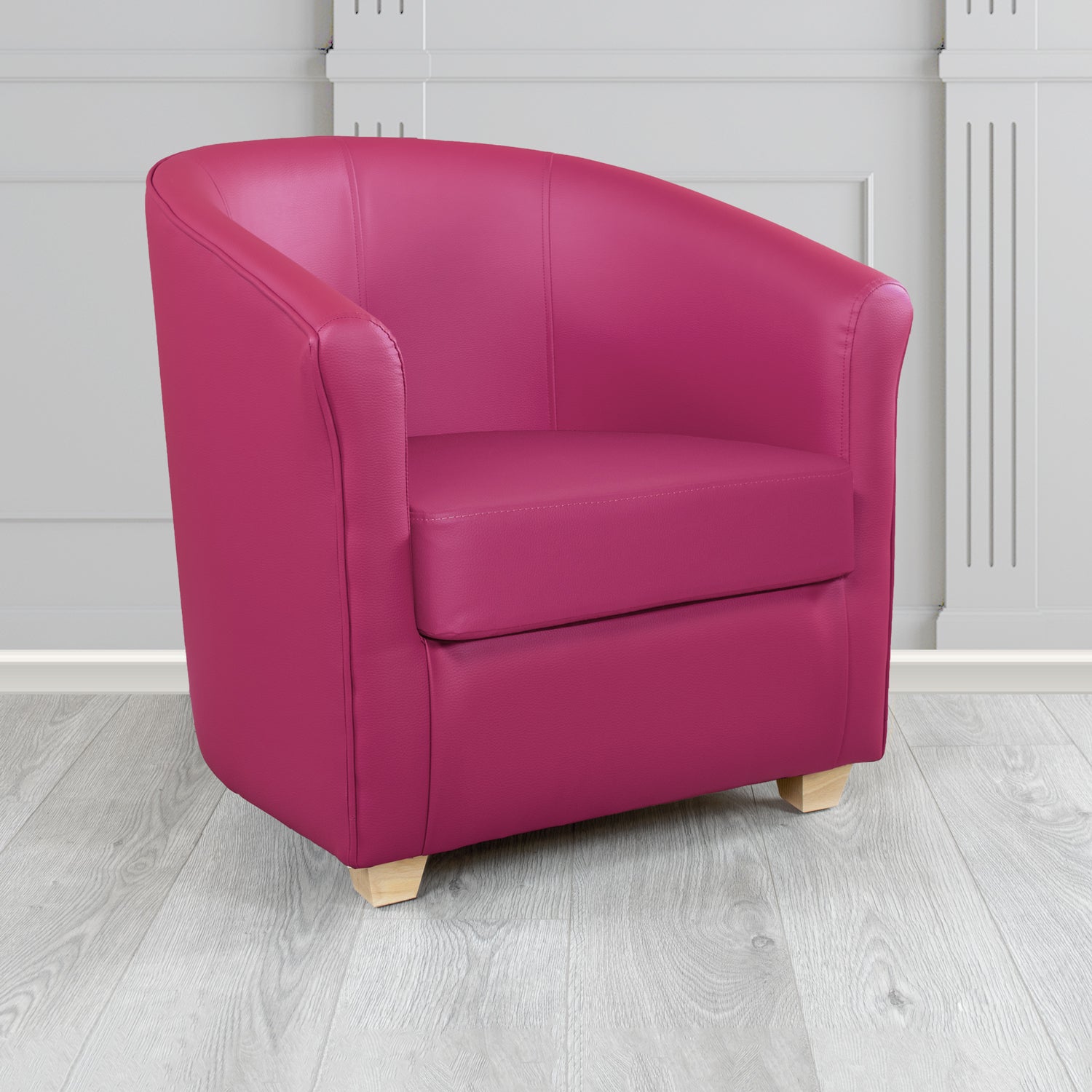 Cannes Just Colour Raspberry Crush Crib 5 Faux Leather Tub Chair - The Tub Chair Shop