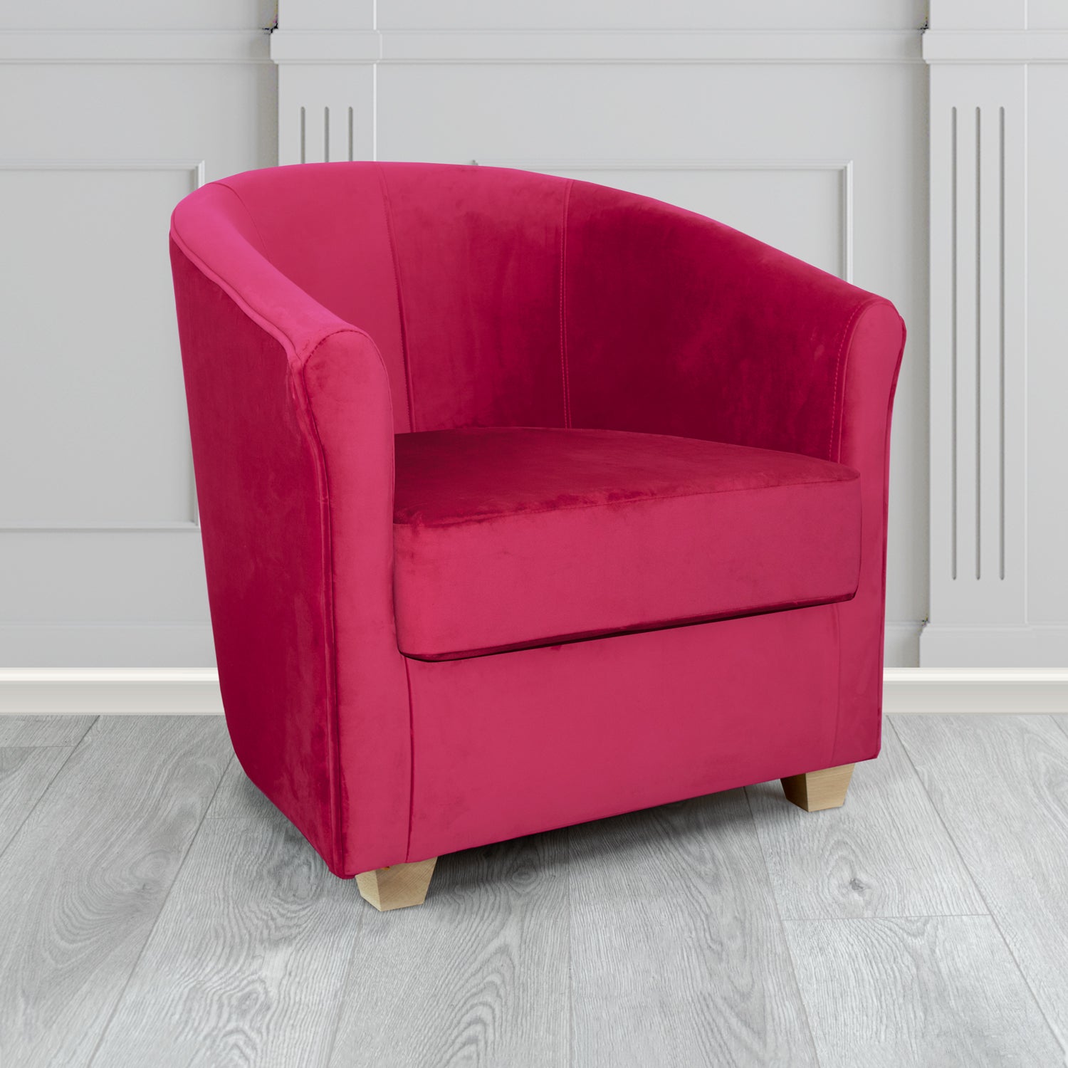 Express Cannes Monaco Boysenberry Plush Velvet Fabric Tub Chair (6595452862506)