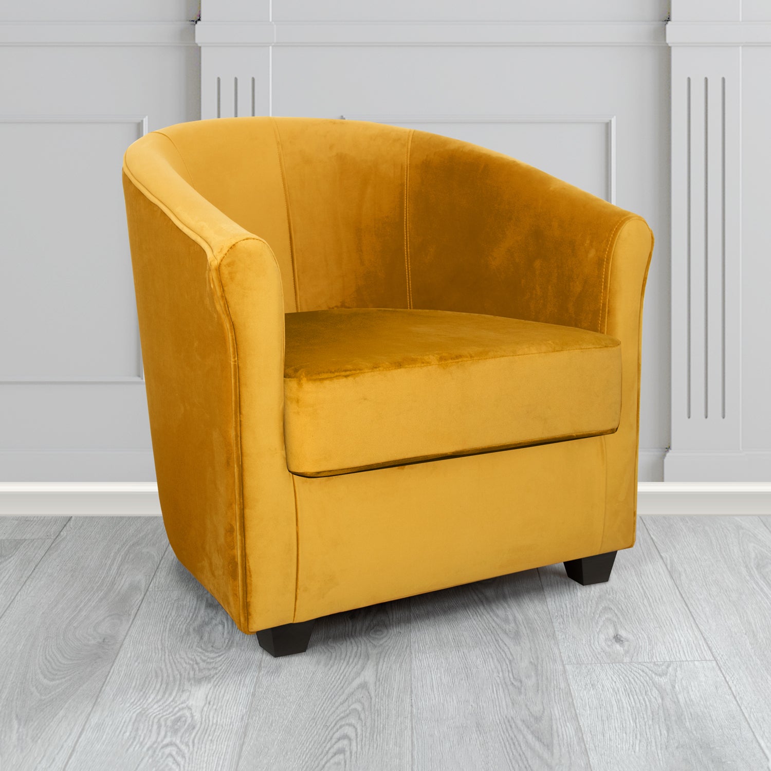 Express Cannes Monaco Gold Plush Velvet Fabric Tub Chair (6595454107690)