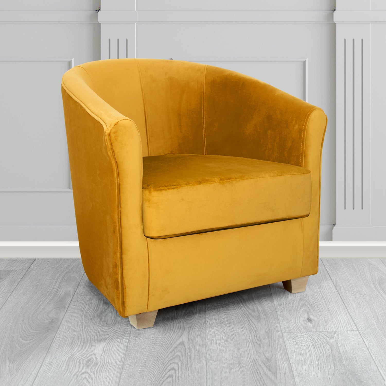 Express Cannes Monaco Gold Plush Velvet Fabric Tub Chair (6595454107690)
