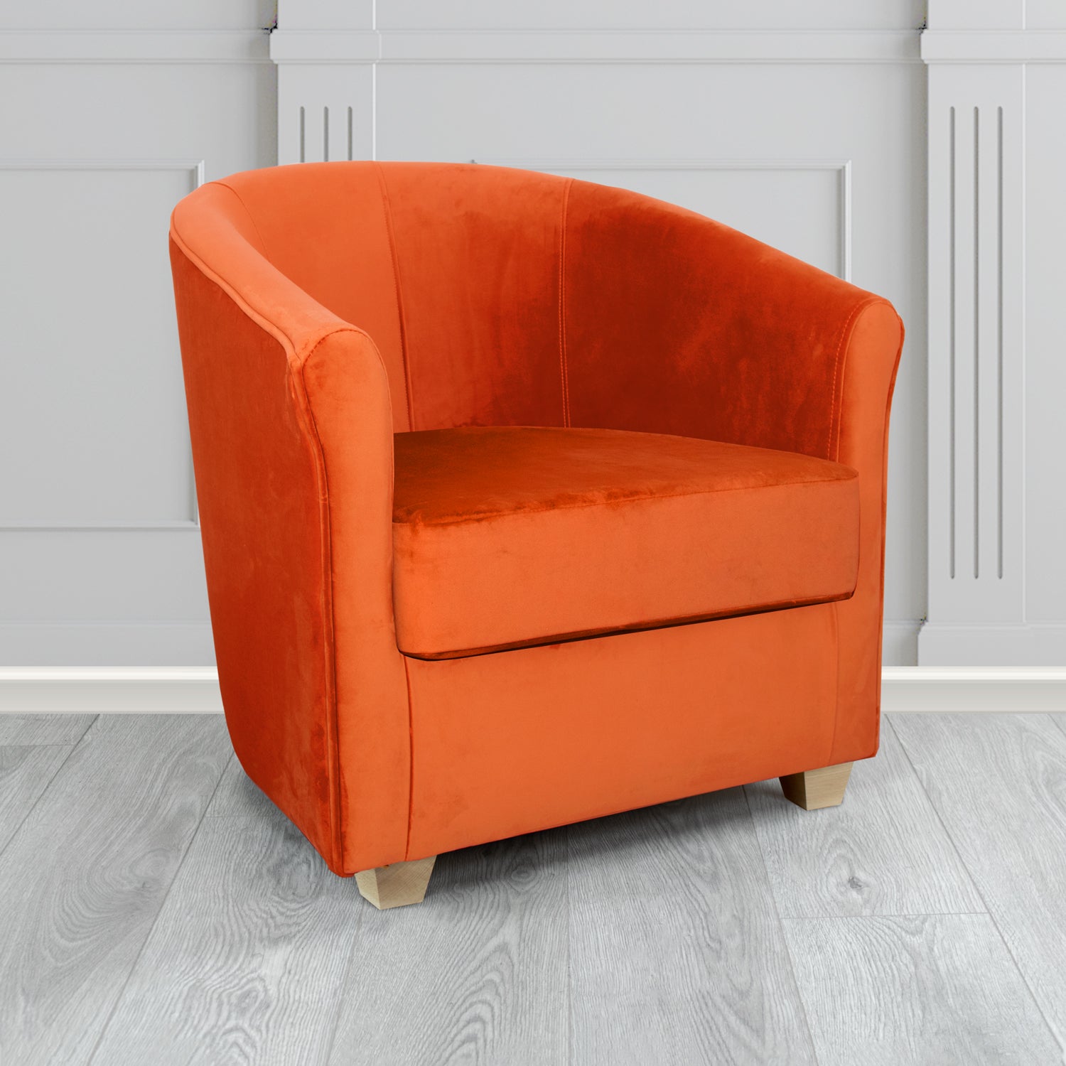 Express Cannes Monaco Pumpkin Plush Velvet Fabric Tub Chair (6595470622762)