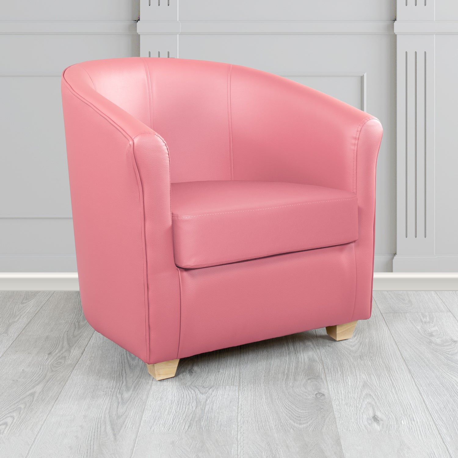 Cannes Pink DR Faux Leather Tub Chair (6628322869290)