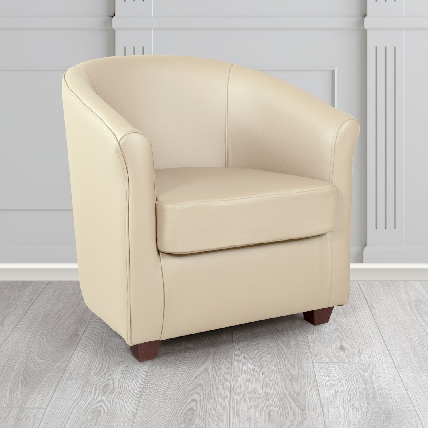 Cannes Shelly Almond Crib 5 Genuine Leather Tub Chair - The Tub Chair Shop