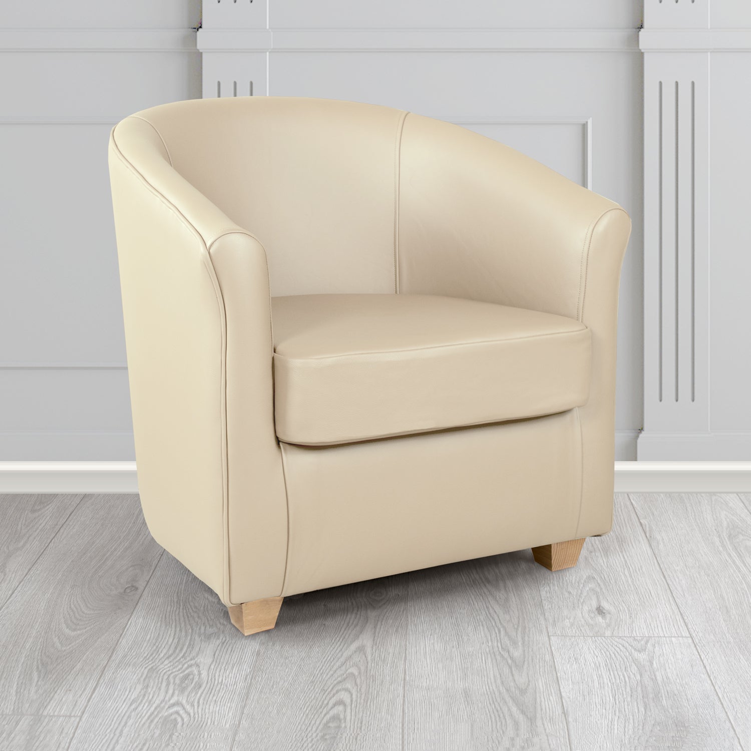 Cannes Shelly Almond Crib 5 Genuine Leather Tub Chair - The Tub Chair Shop
