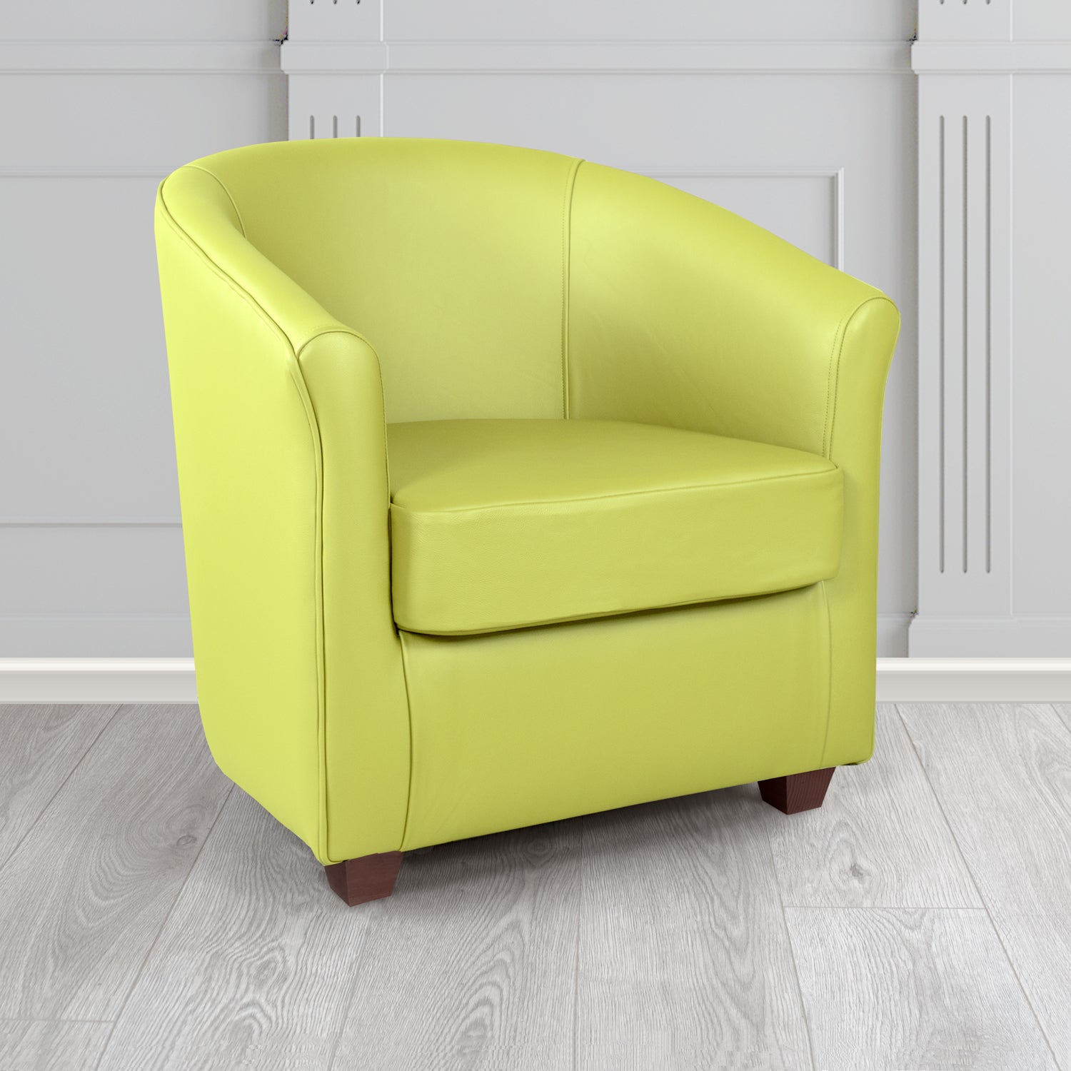 Cannes Shelly Chartreuse Crib 5 Genuine Leather Tub Chair - The Tub Chair Shop