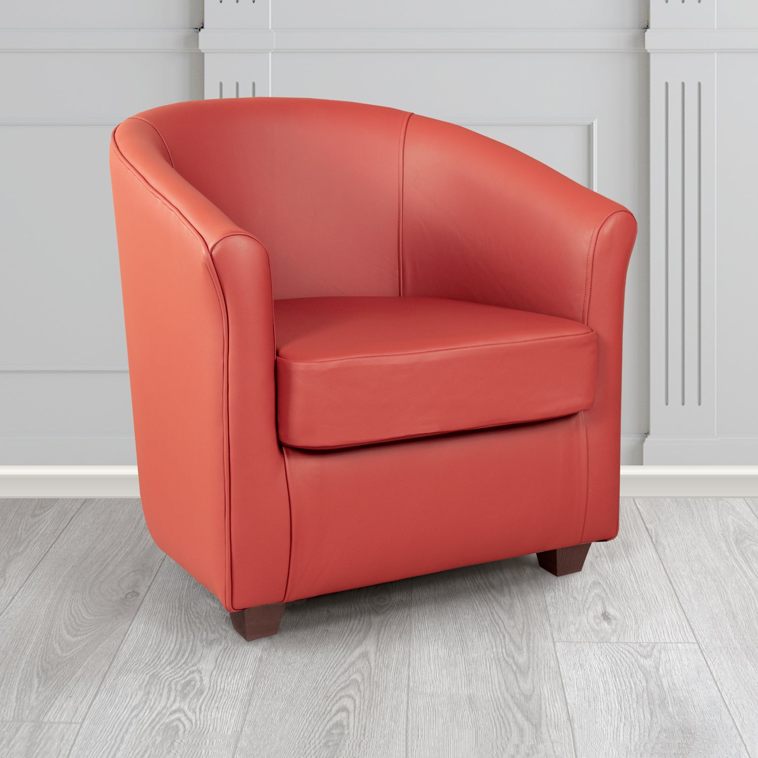 Cannes Shelly Crimson Crib 5 Genuine Leather Tub Chair - The Tub Chair Shop
