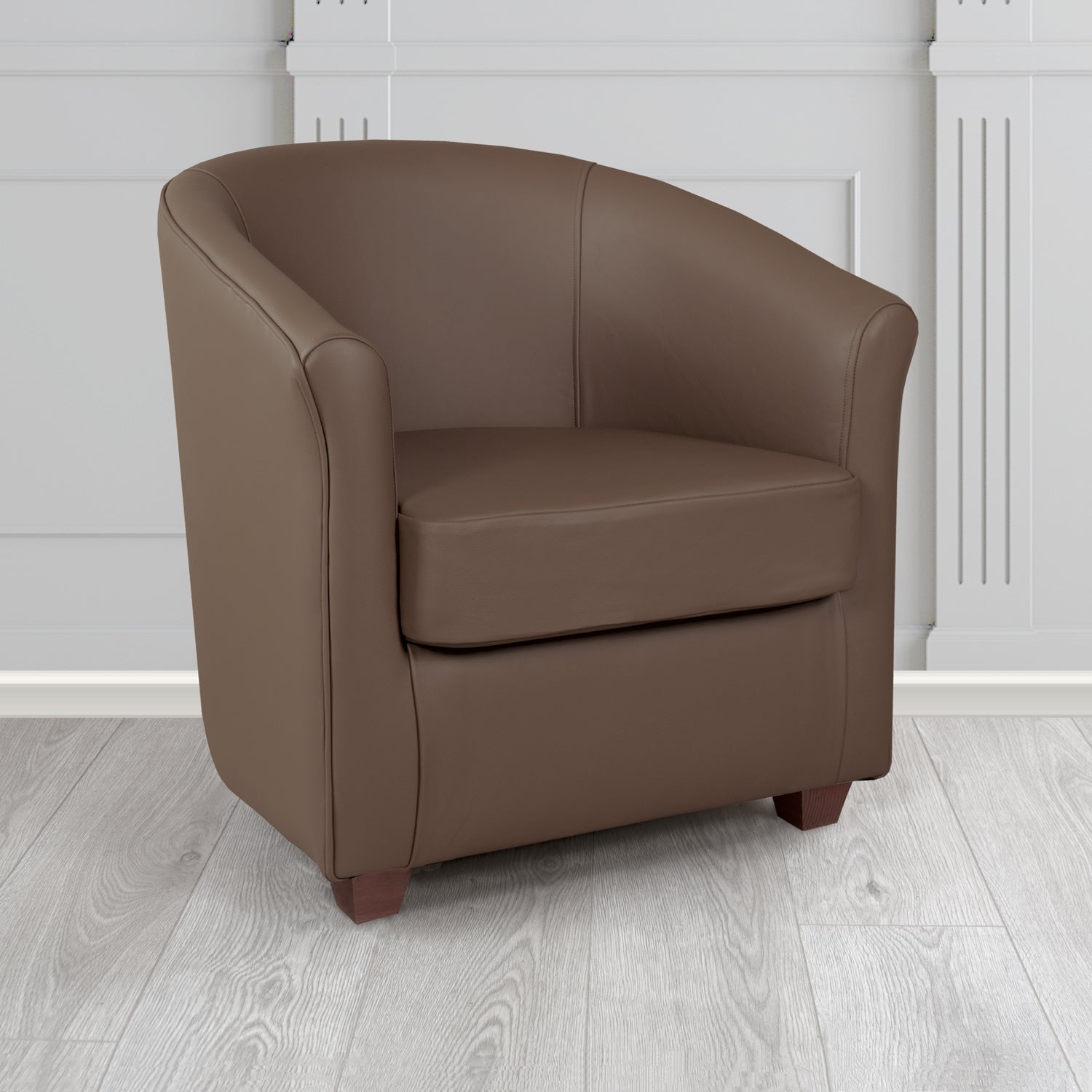 Cannes Shelly Dark Chocolate Crib 5 Genuine Leather Tub Chair - The Tub Chair Shop