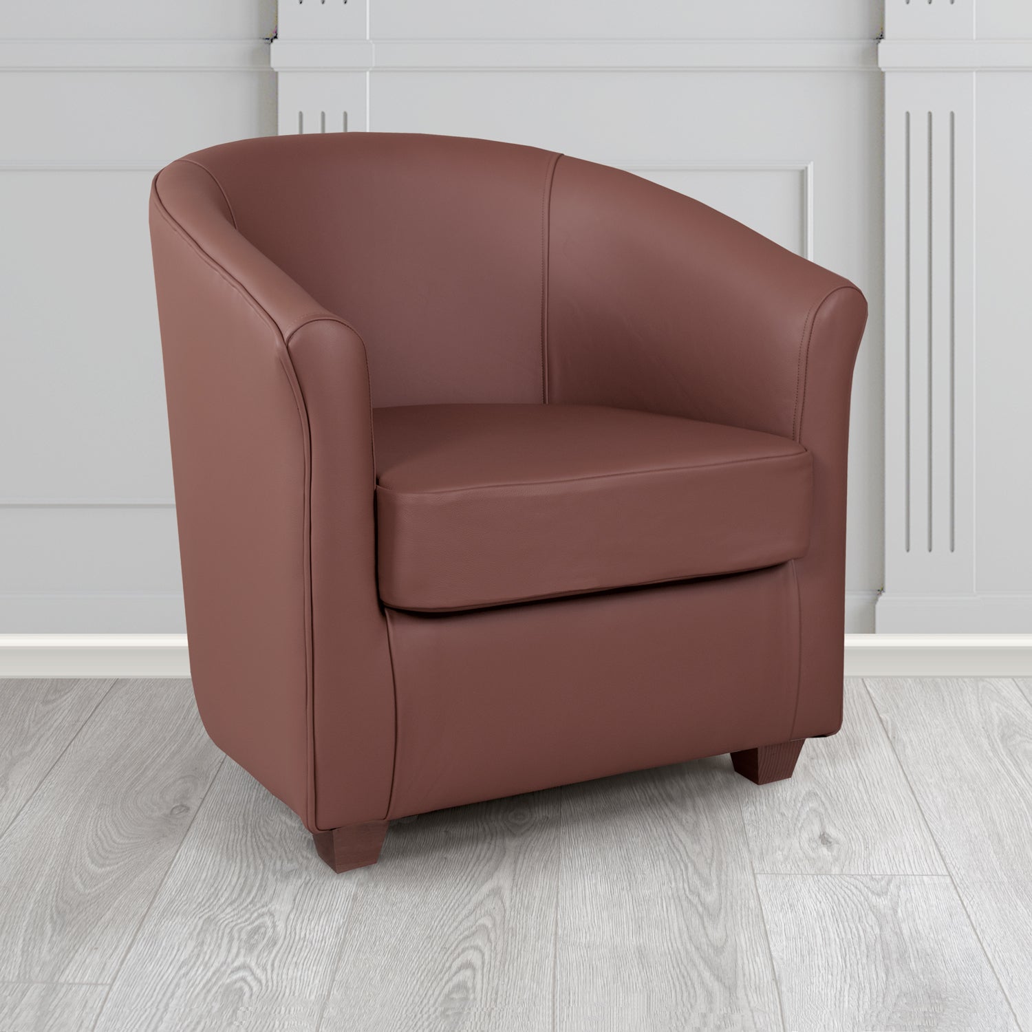 Cannes Shelly Dark Grape Crib 5 Genuine Leather Tub Chair - The Tub Chair Shop