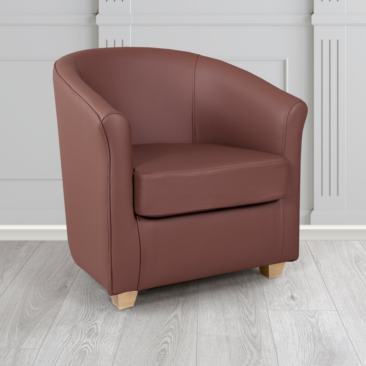 Cannes Shelly Dark Grape Crib 5 Genuine Leather Tub Chair - The Tub Chair Shop