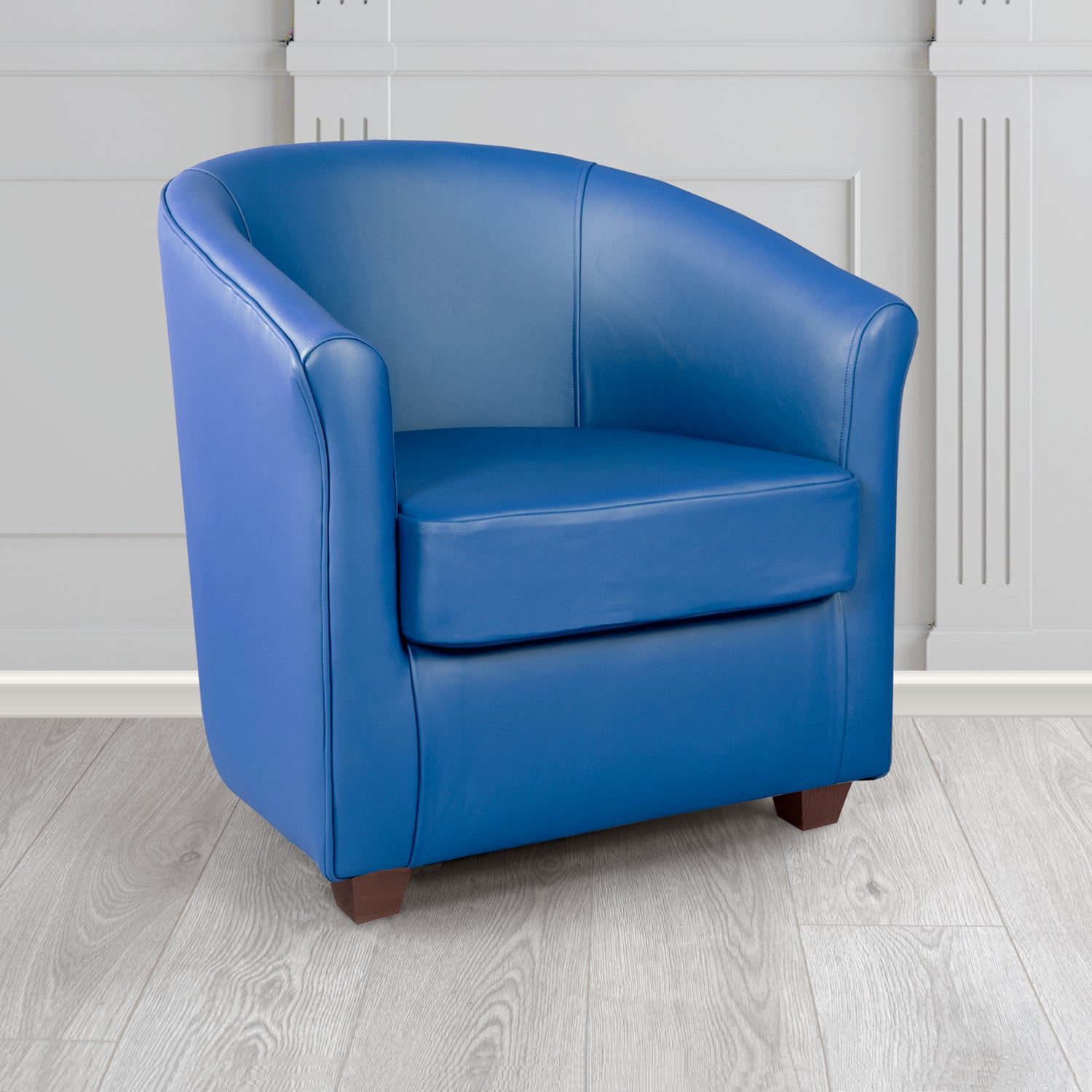 Cannes Shelly Deep Ultramarine Crib 5 Genuine Leather Tub Chair - The Tub Chair Shop