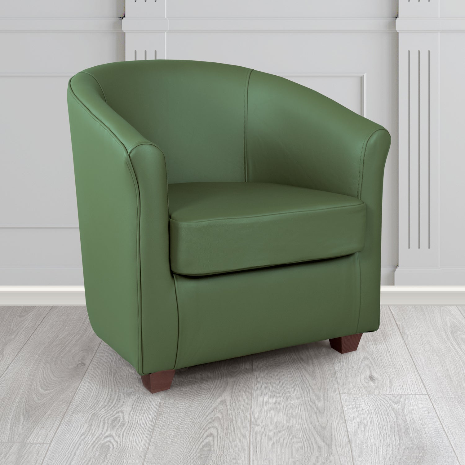 Cannes Shelly Forest Green Crib 5 Genuine Leather Tub Chair - The Tub Chair Shop