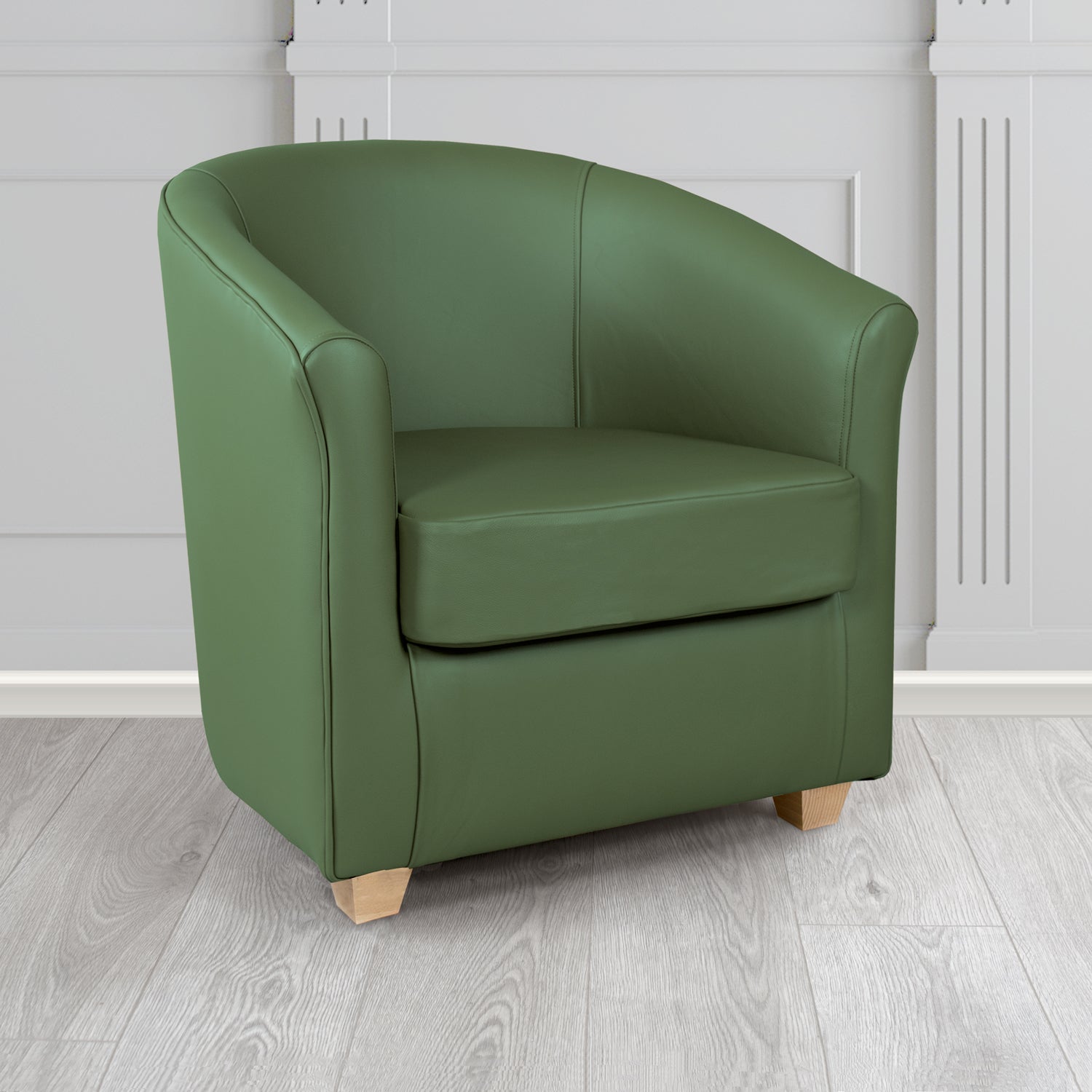 Cannes Shelly Forest Green Crib 5 Genuine Leather Tub Chair - The Tub Chair Shop