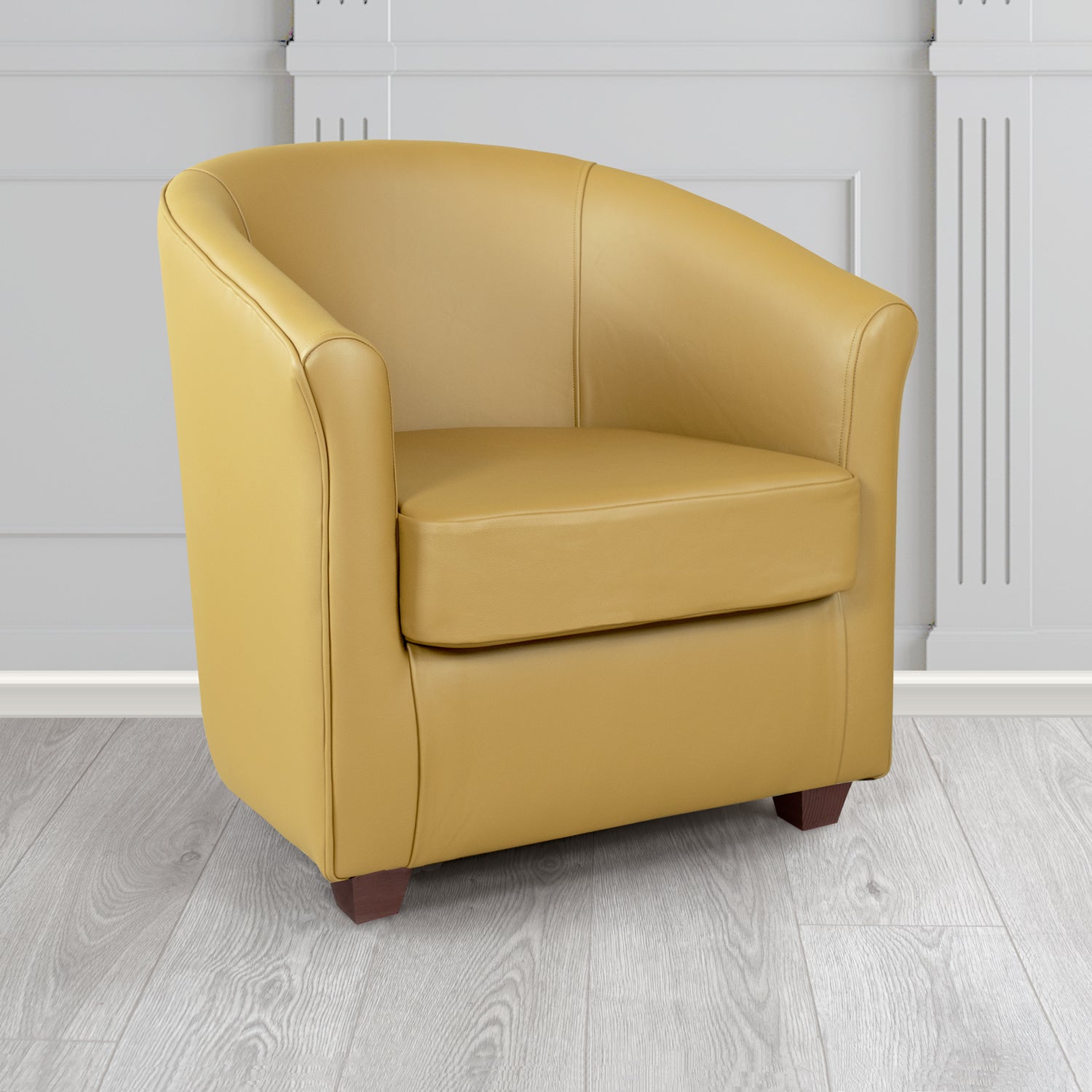 Cannes Shelly Parchment Crib 5 Genuine Leather Tub Chair - The Tub Chair Shop