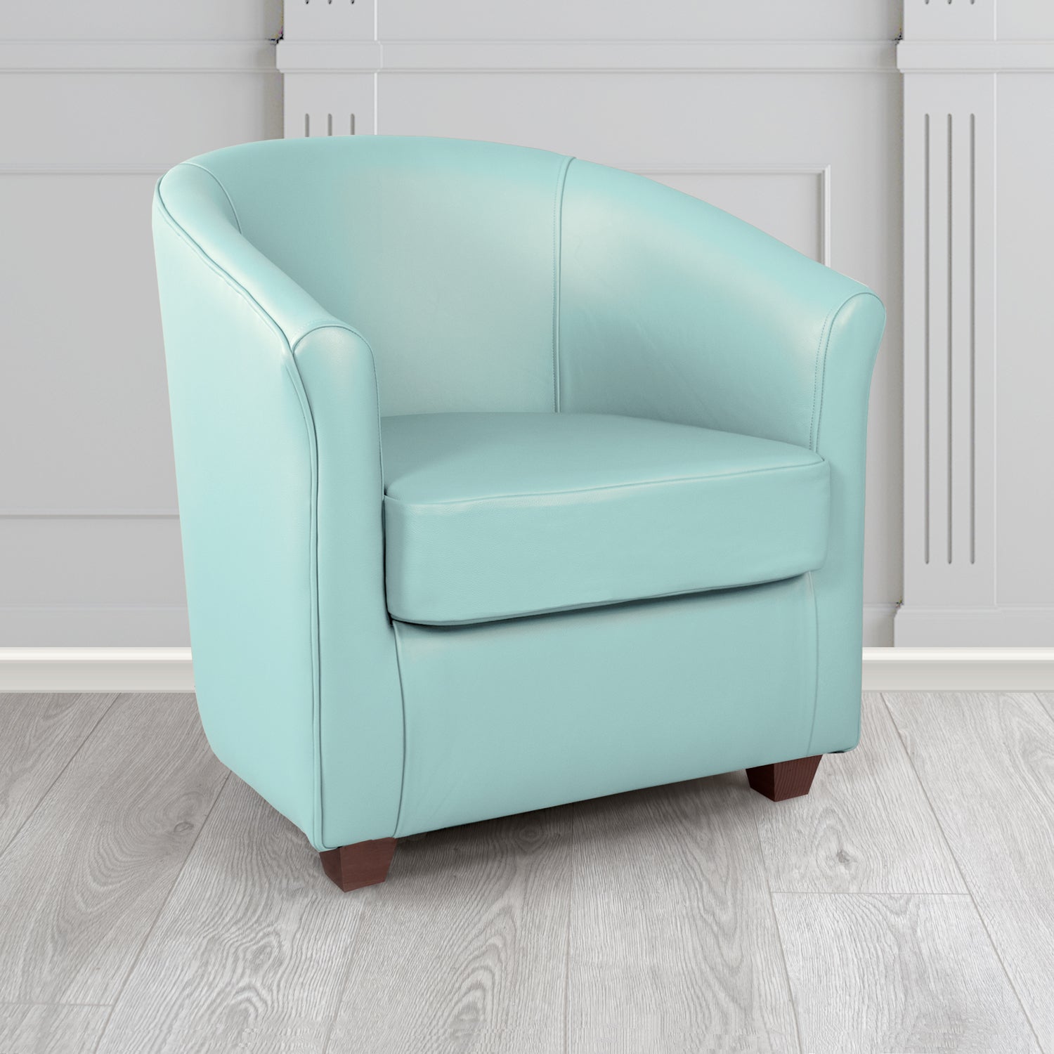 Cannes Shelly Parlour Blue Crib 5 Genuine Leather Tub Chair - The Tub Chair Shop