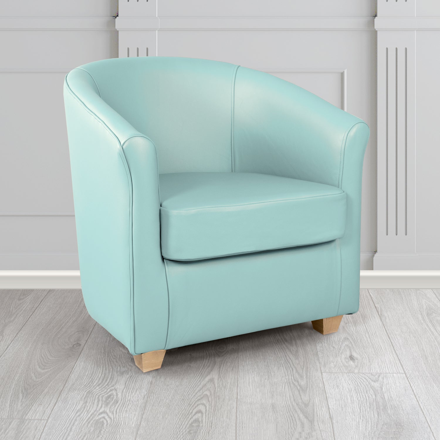 Cannes Shelly Parlour Blue Crib 5 Genuine Leather Tub Chair - The Tub Chair Shop