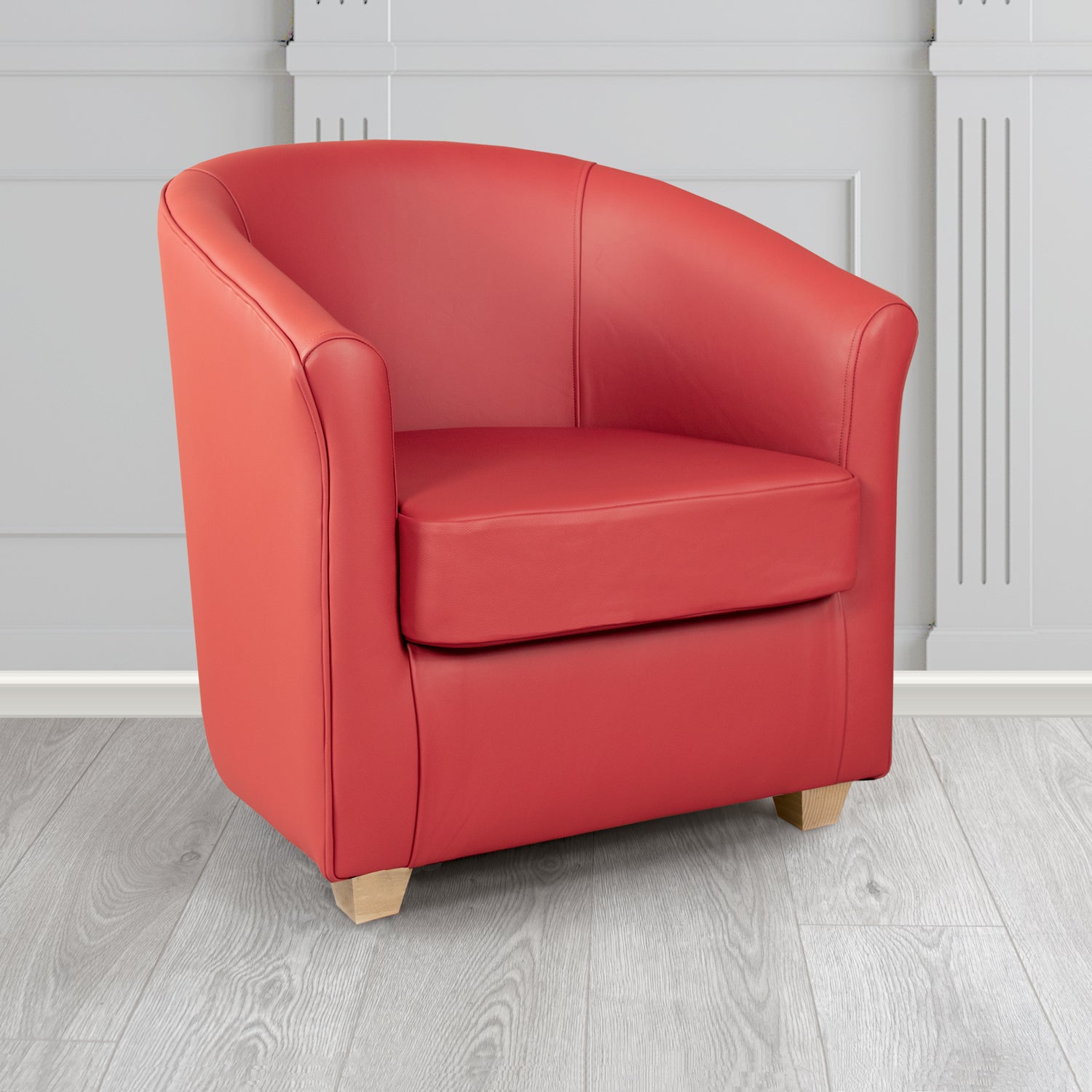 Cannes Shelly Poppy Crib 5 Genuine Leather Tub Chair - The Tub Chair Shop