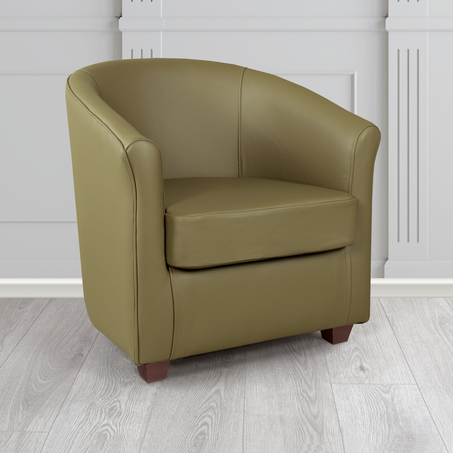 Cannes Shelly Sage Crib 5 Genuine Leather Tub Chair - The Tub Chair Shop