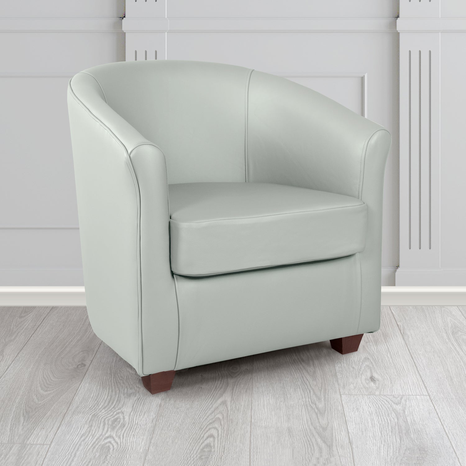 Cannes Shelly Silver Grey Crib 5 Genuine Leather Tub Chair - The Tub Chair Shop
