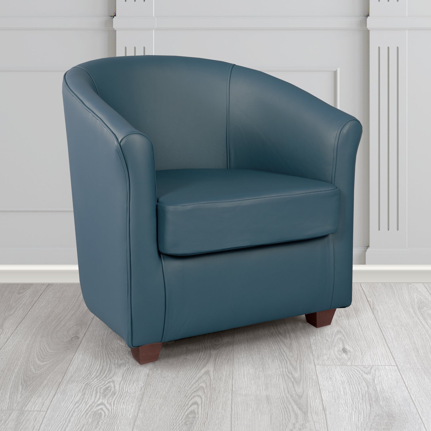 Cannes Shelly Suffolk Blue Crib 5 Genuine Leather Tub Chair - The Tub Chair Shop
