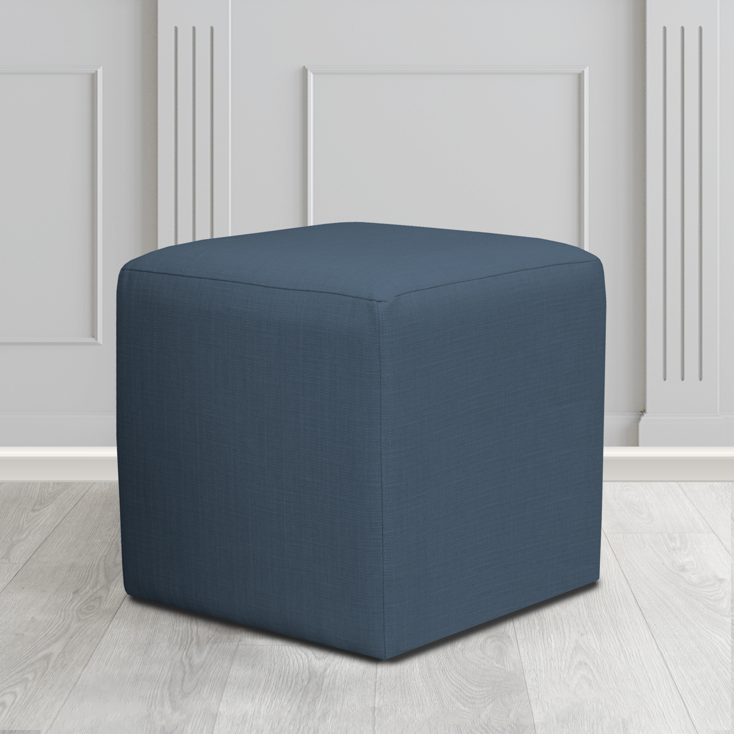 Paris Emporio Denim Crib 5 Fabric Cube Footstool - The Tub Chair Shop