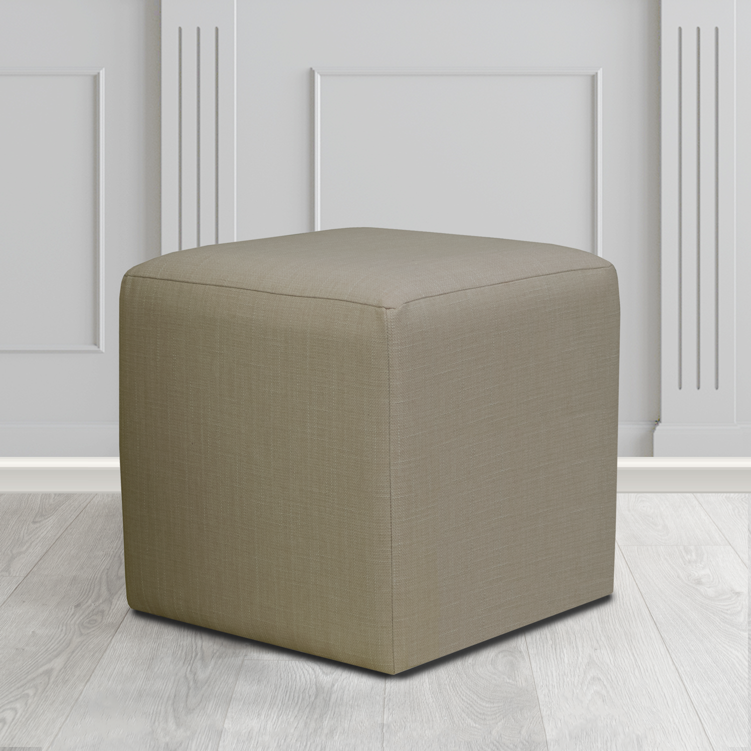 Paris Emporio Linen EMP515 Crib 5 Fabric Cube Footstool - The Tub Chair Shop