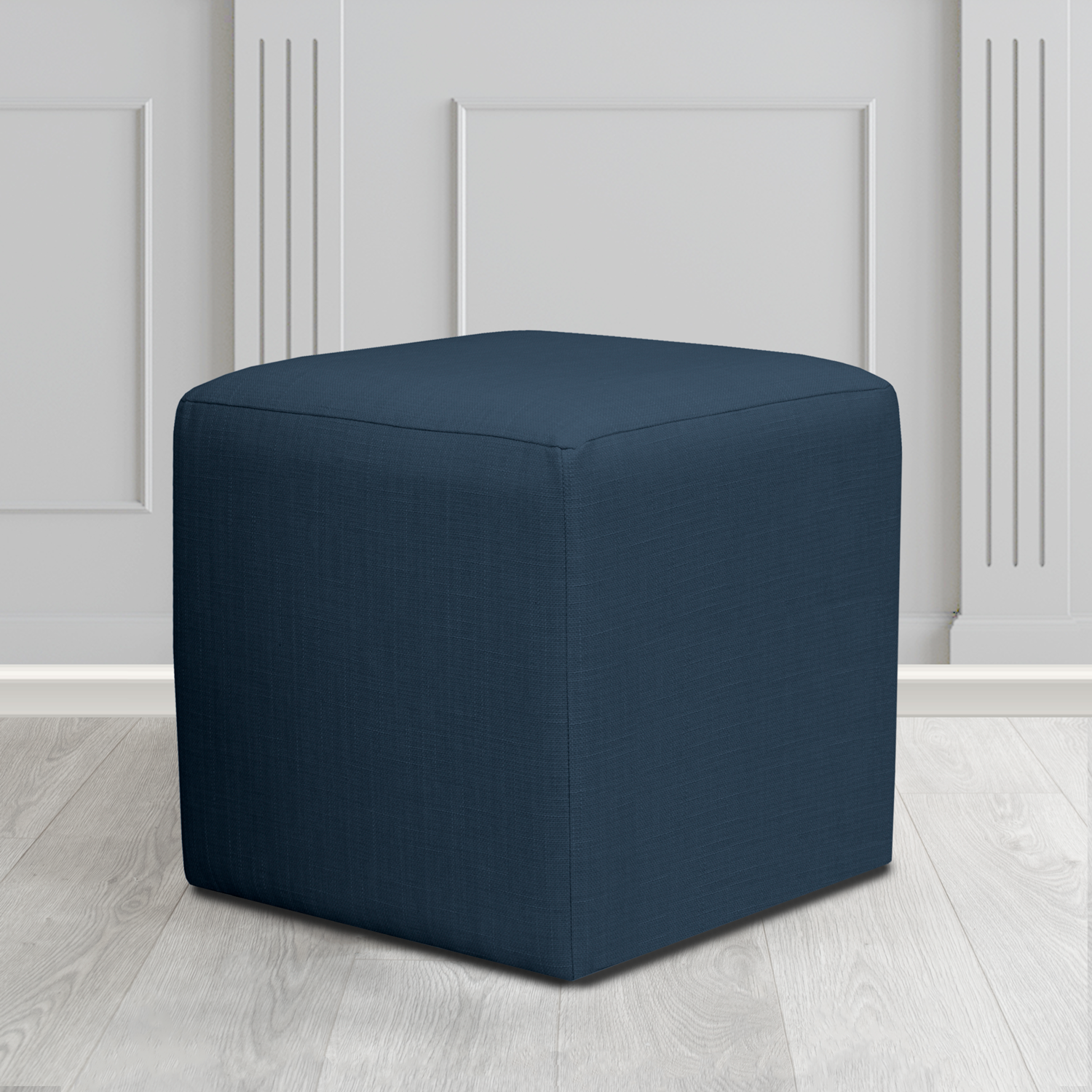 Paris Emporio Navy Crib 5 Fabric Cube Footstool - The Tub Chair Shop