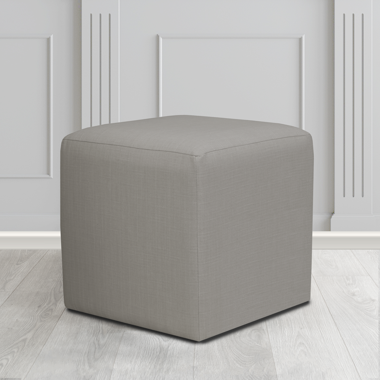 Paris Emporio Silver Crib 5 Fabric Cube Footstool - The Tub Chair Shop