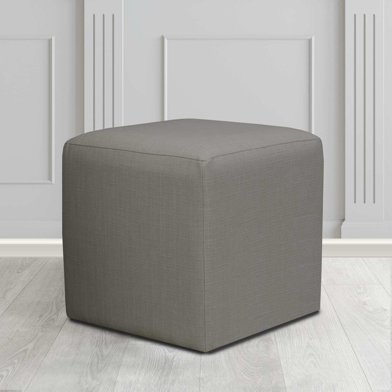Paris Emporio Smokey Grey Crib 5 Fabric Cube Footstool - The Tub Chair Shop