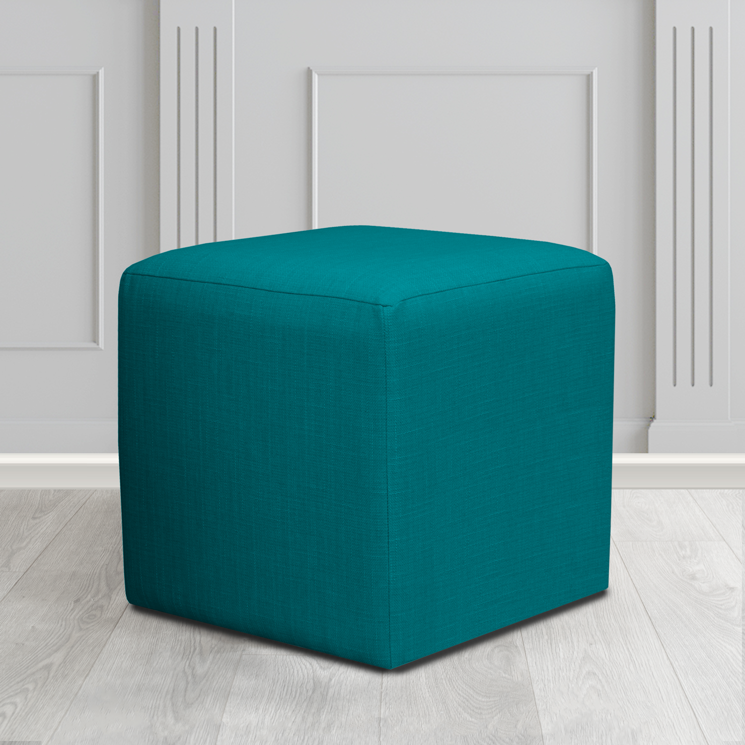Paris Emporio Teal EMP510 Crib 5 Fabric Cube Footstool - The Tub Chair Shop