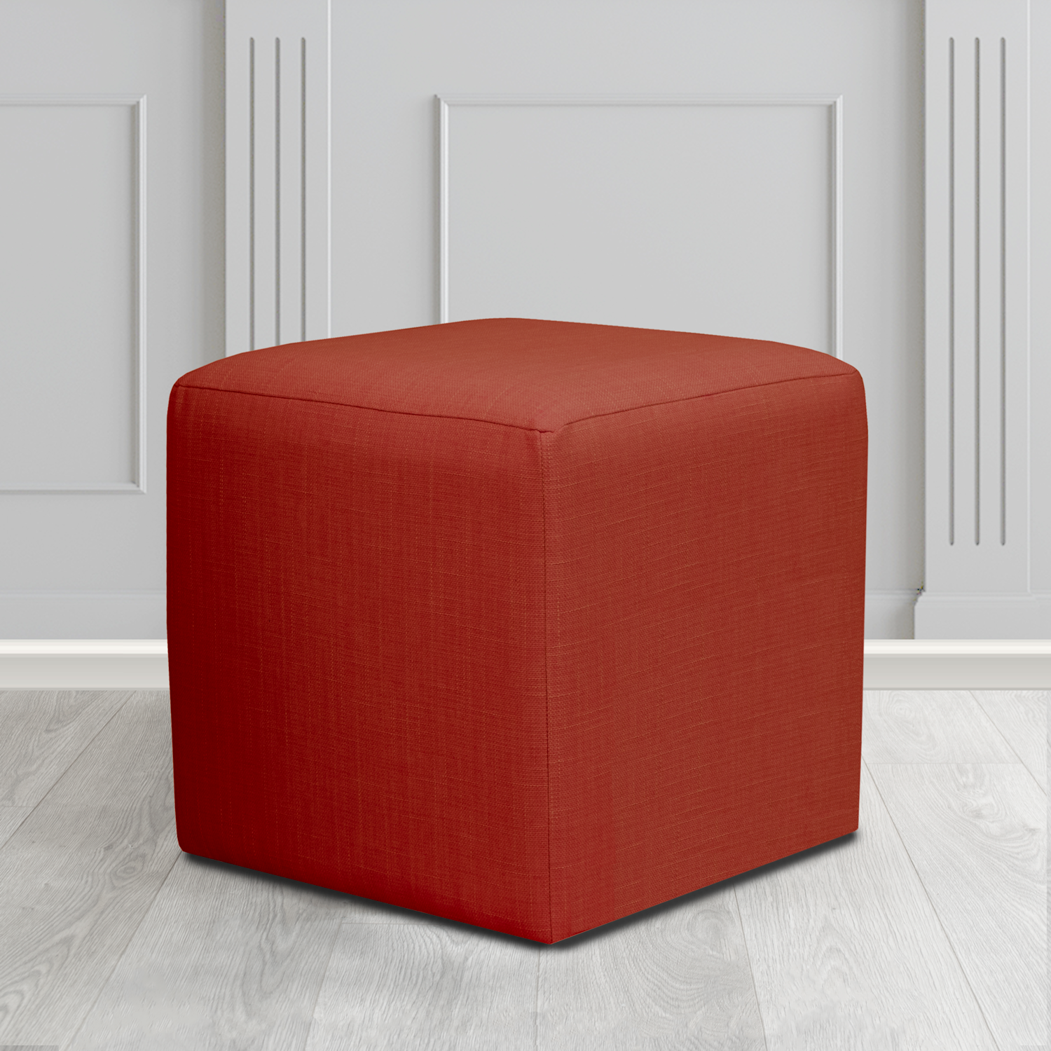 Paris Emporio Terracotta EMP505 Crib 5 Fabric Cube Footstool - The Tub Chair Shop