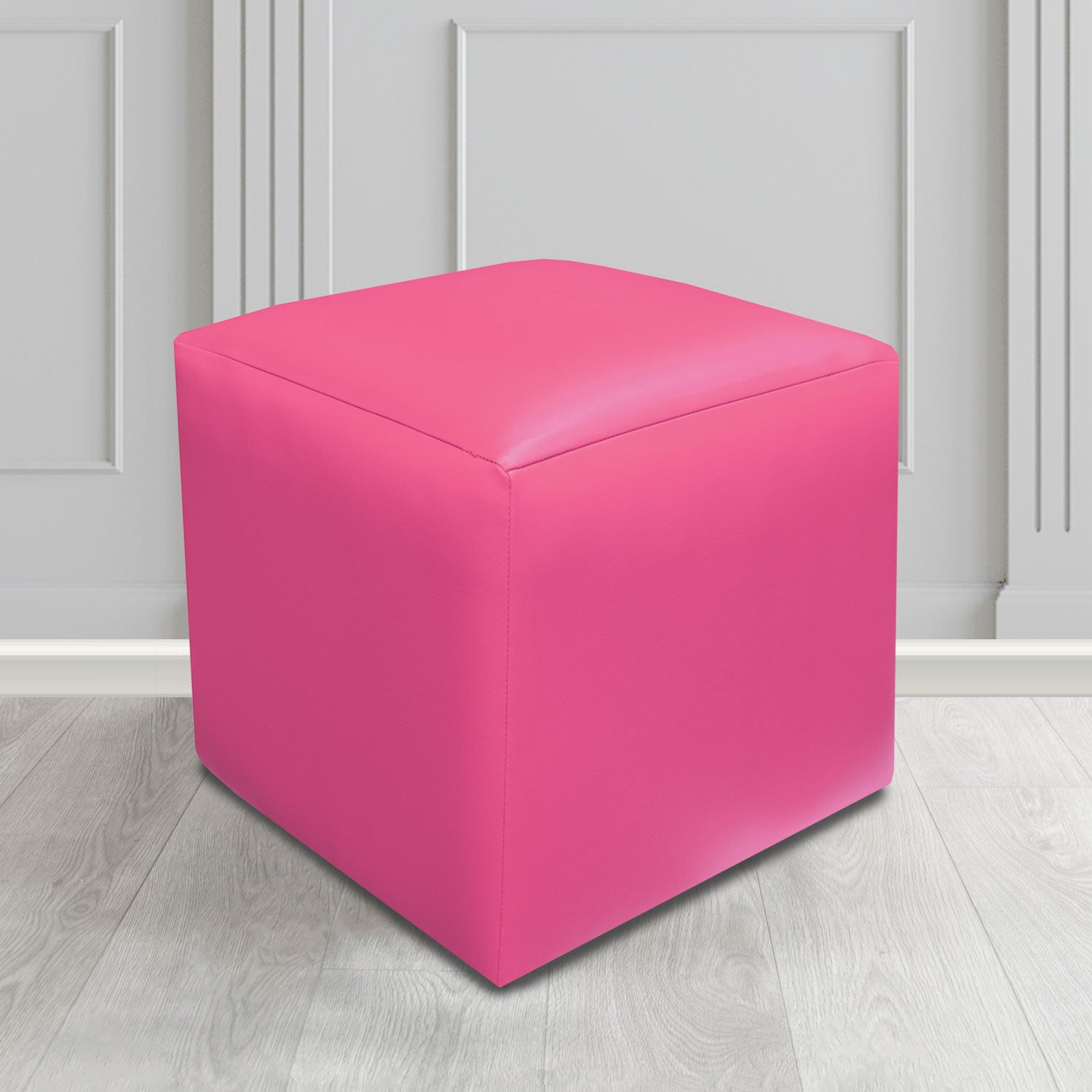 Paris Just Colour Candy Crib 5 Faux Leather Cube Footstool - The Tub Chair Shop