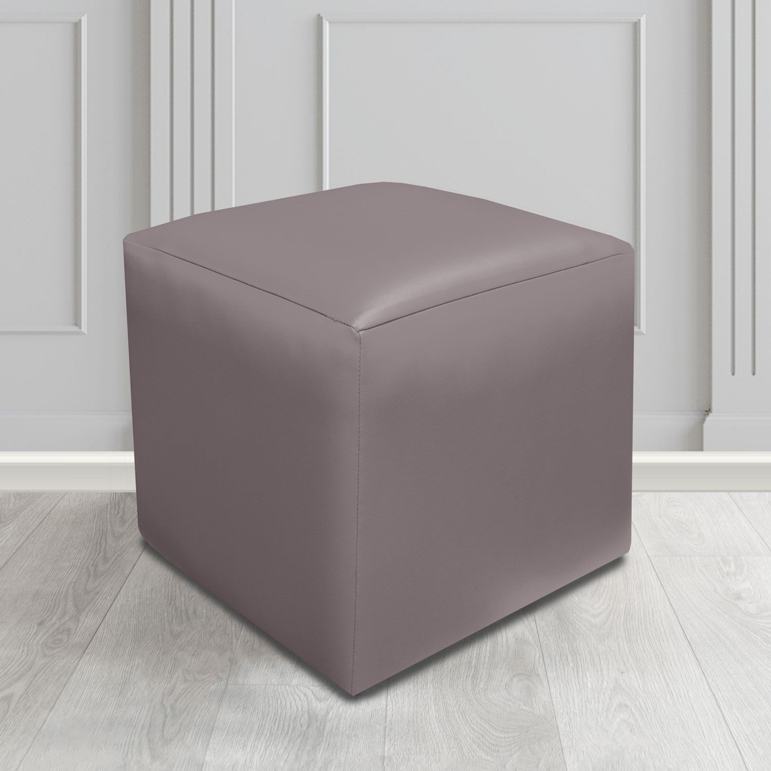 Paris Just Colour Elephant Crib 5 Faux Leather Cube Footstool - The Tub Chair Shop