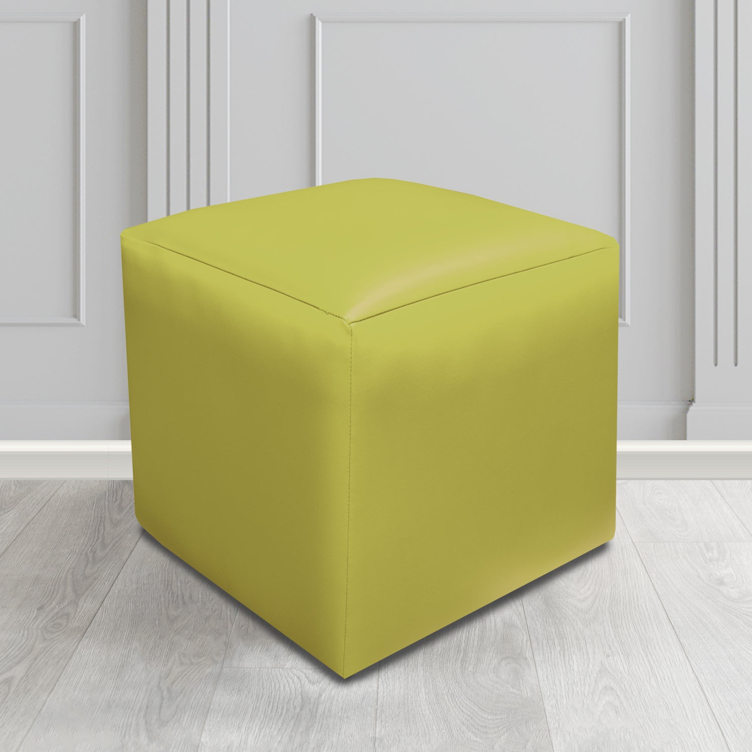 Paris Just Colour Pear Crib 5 Faux Leather Cube Footstool - The Tub Chair Shop