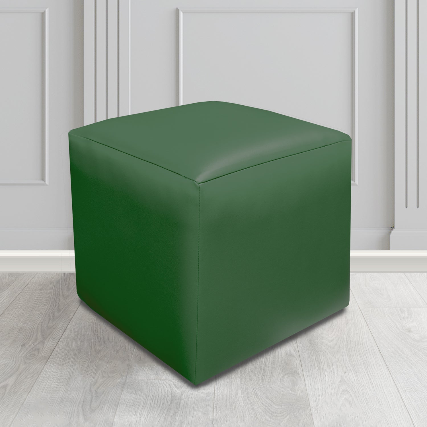 Paris Just Colour Rainforest Crib 5 Faux Leather Cube Footstool - The Tub Chair Shop