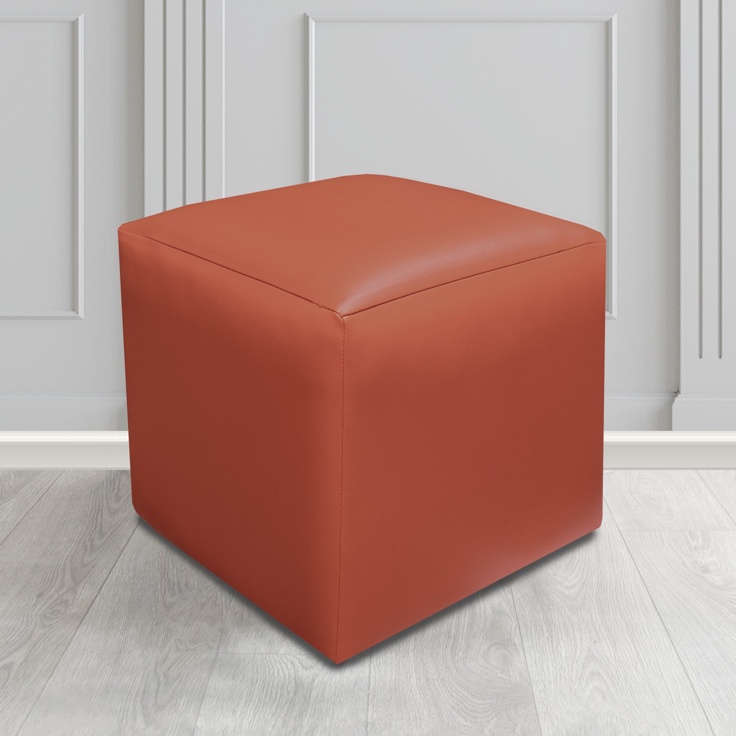 Paris Just Colour Rusty Crib 5 Faux Leather Cube Footstool