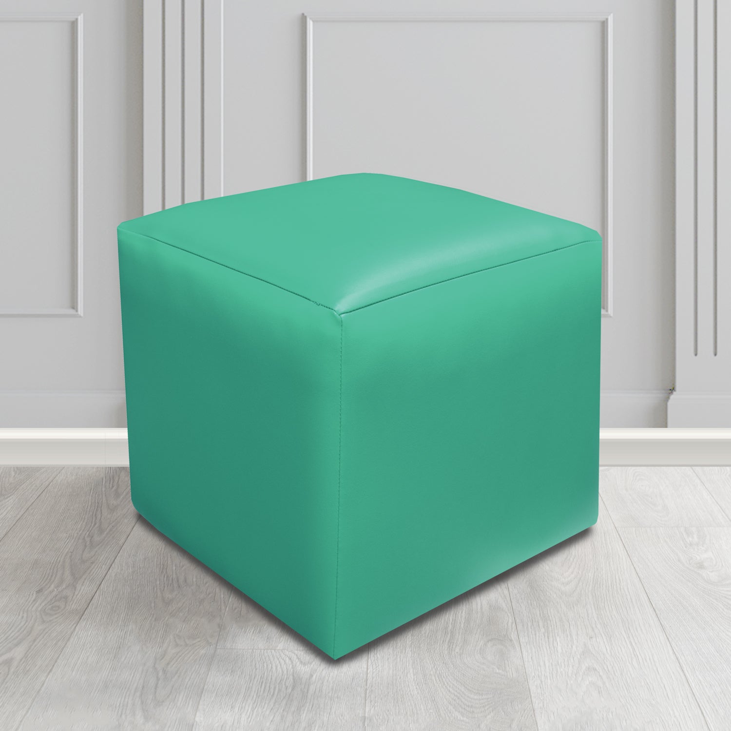 Paris Just Colour Scrubs Crib 5 Faux Leather Cube Footstool - The Tub Chair Shop