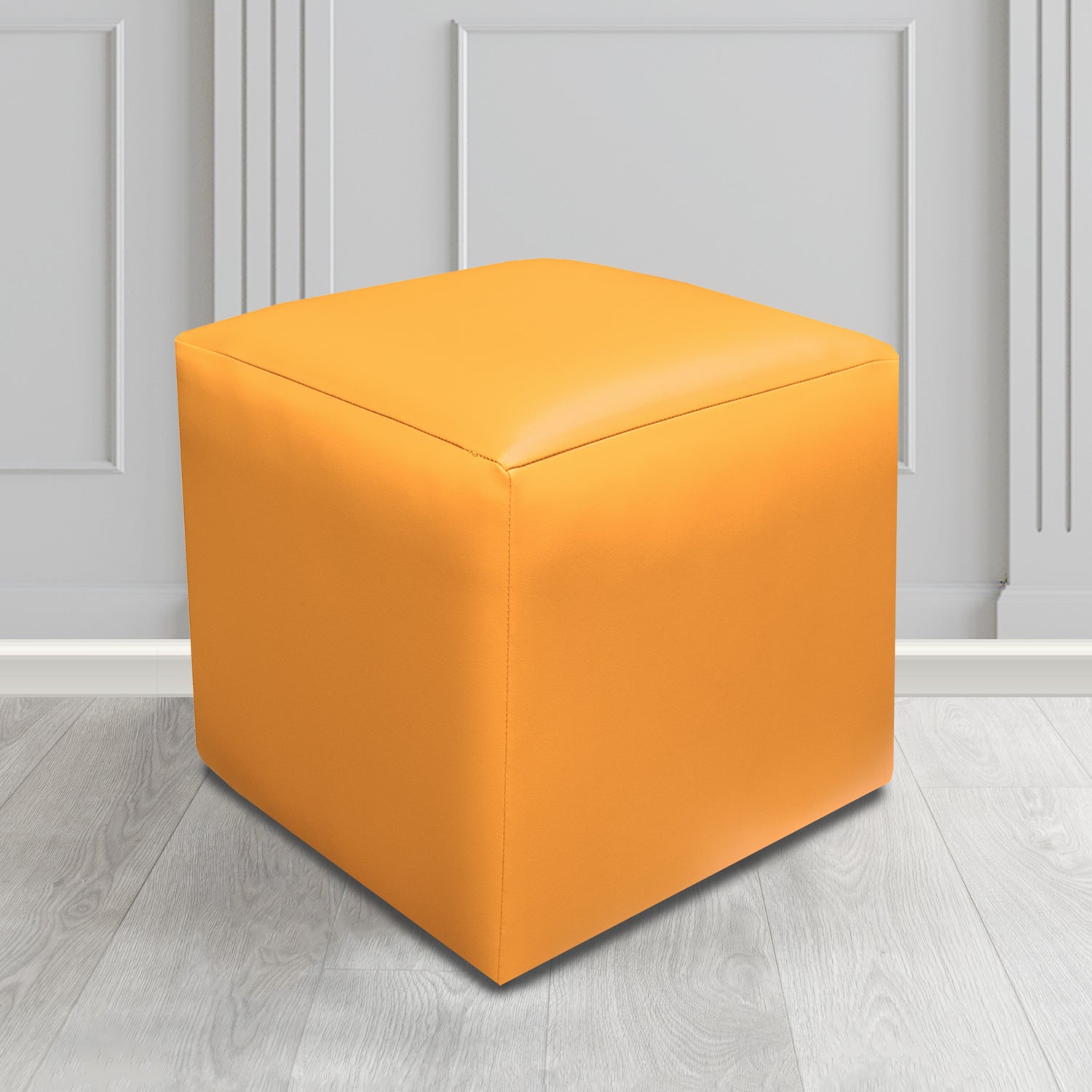 Paris Just Colour Sunblush Crib 5 Faux Leather Cube Footstool