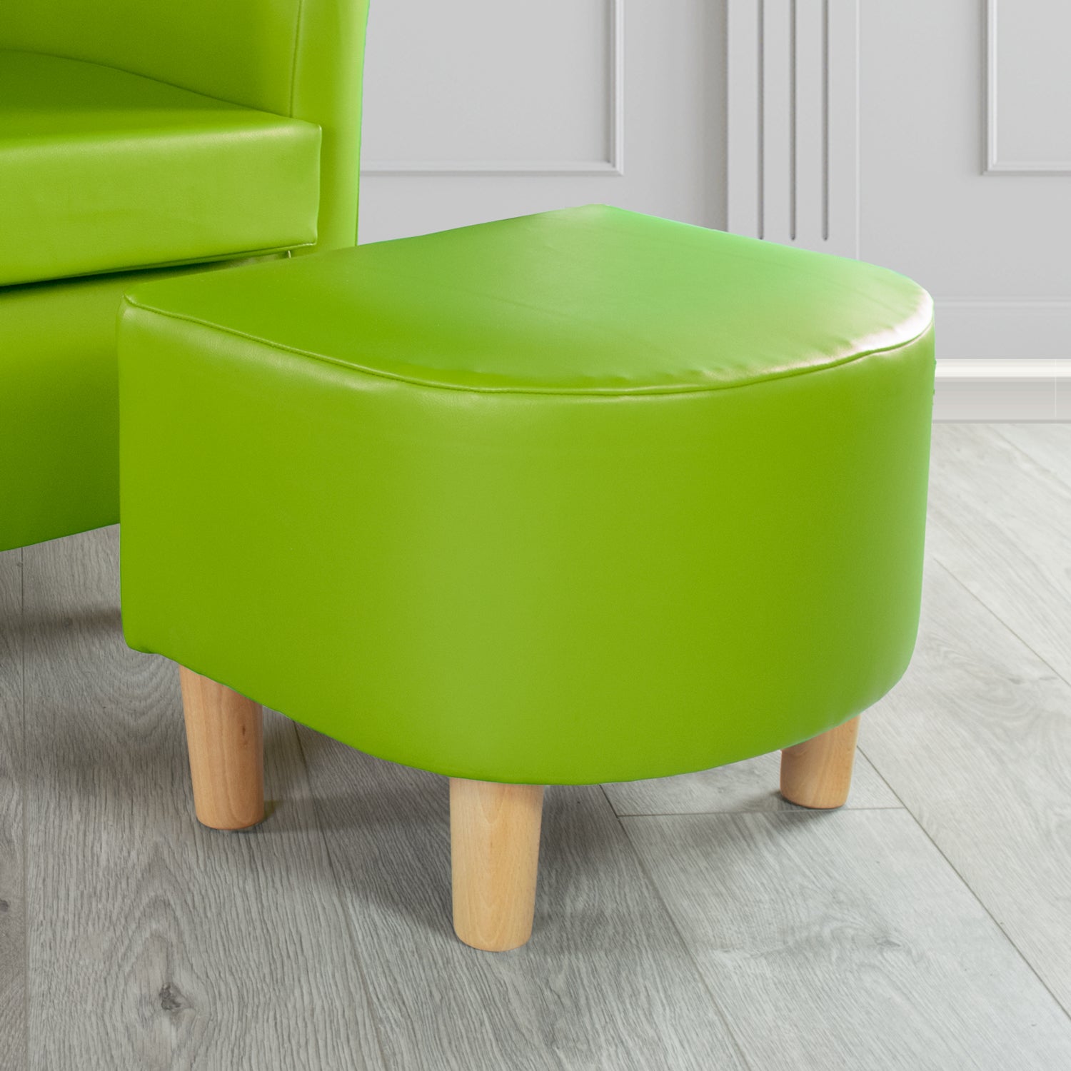Tuscany Just Colour Citrus Green Faux Leather Footstool (4601133924394)