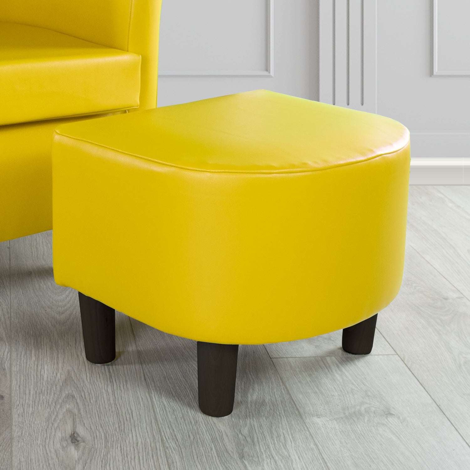 Tuscany Just Colour Marigold Faux Leather Footstool (4601212502058)