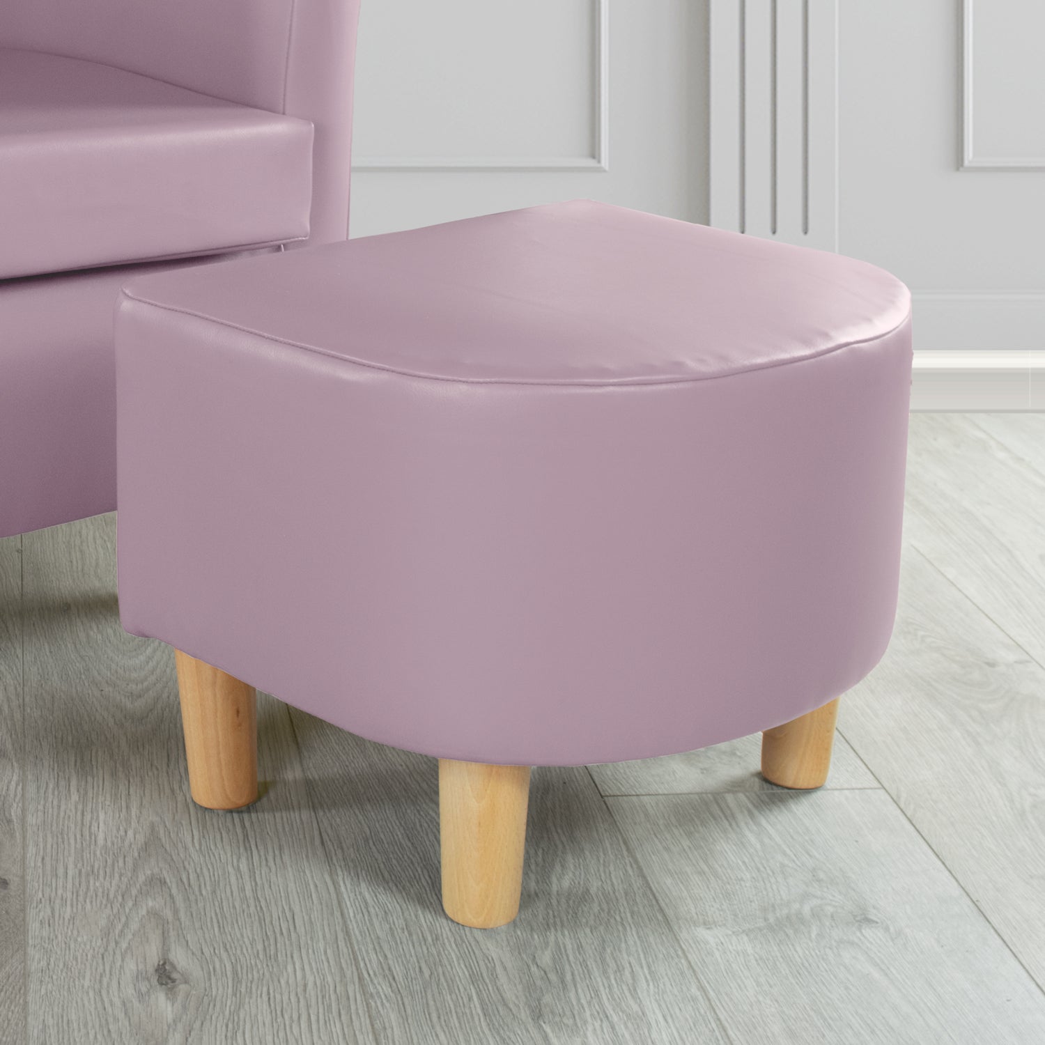 Tuscany Just Colour Purple Rain Faux Leather Footstool (4601242615850)