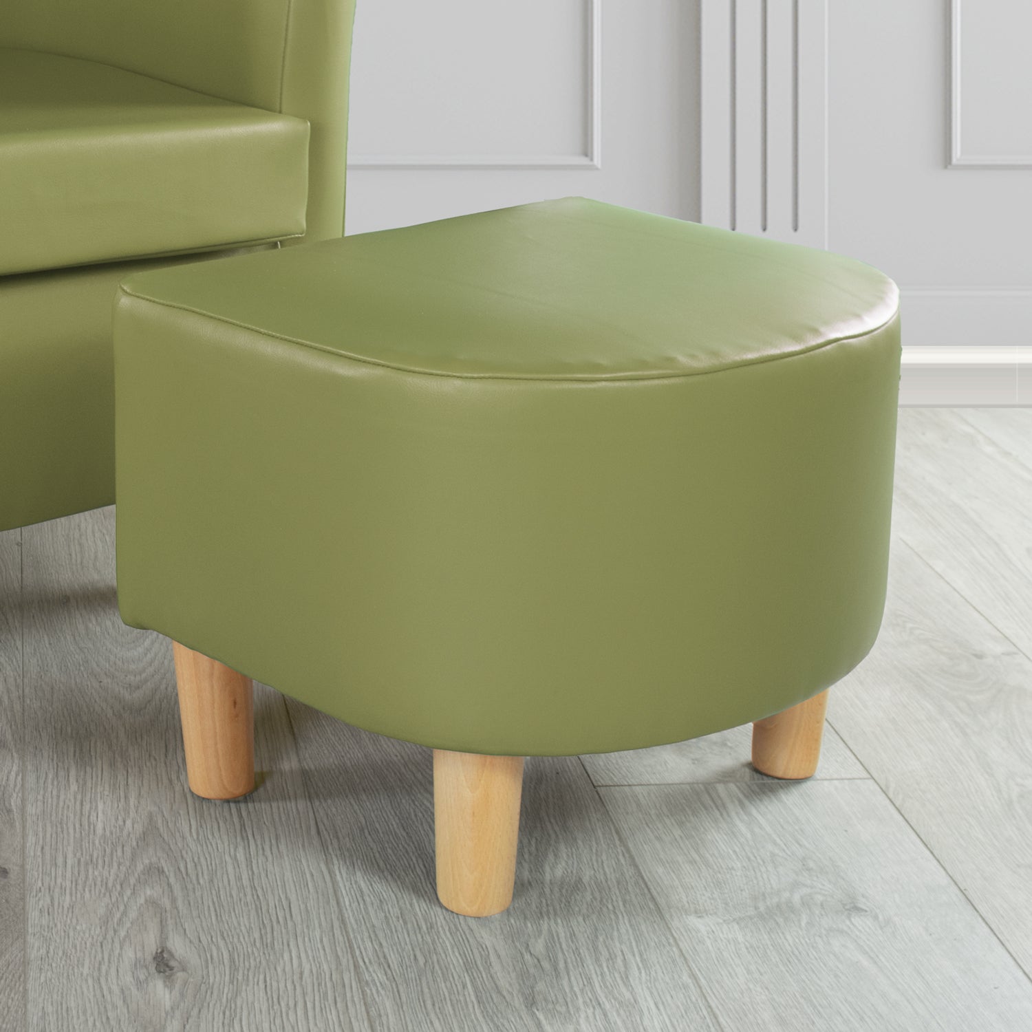 Tuscany Just Colour Wasabi Faux Leather Footstool (4601294159914)