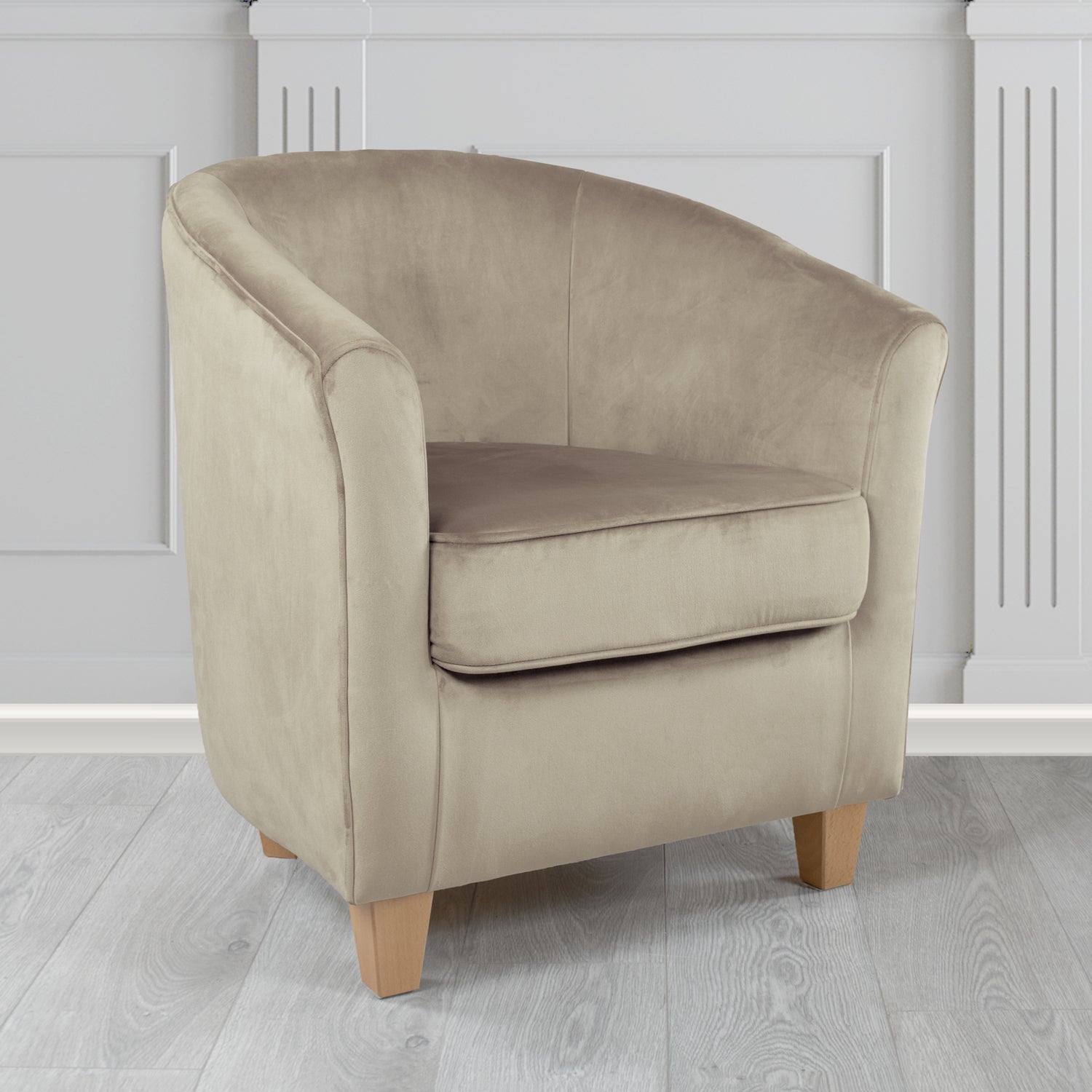Devon Tub Chair in Passione Linen PAS2708 Velvet Crib 5 Fabric - The Tub Chair Shop