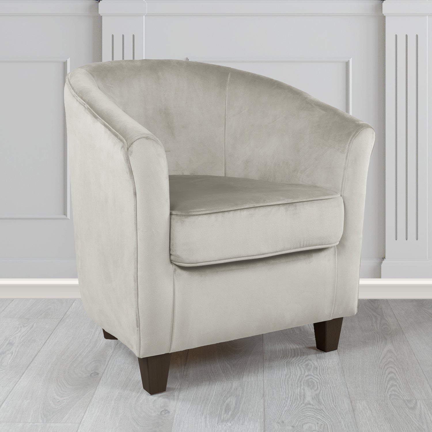 Silver velvet tub shop chair