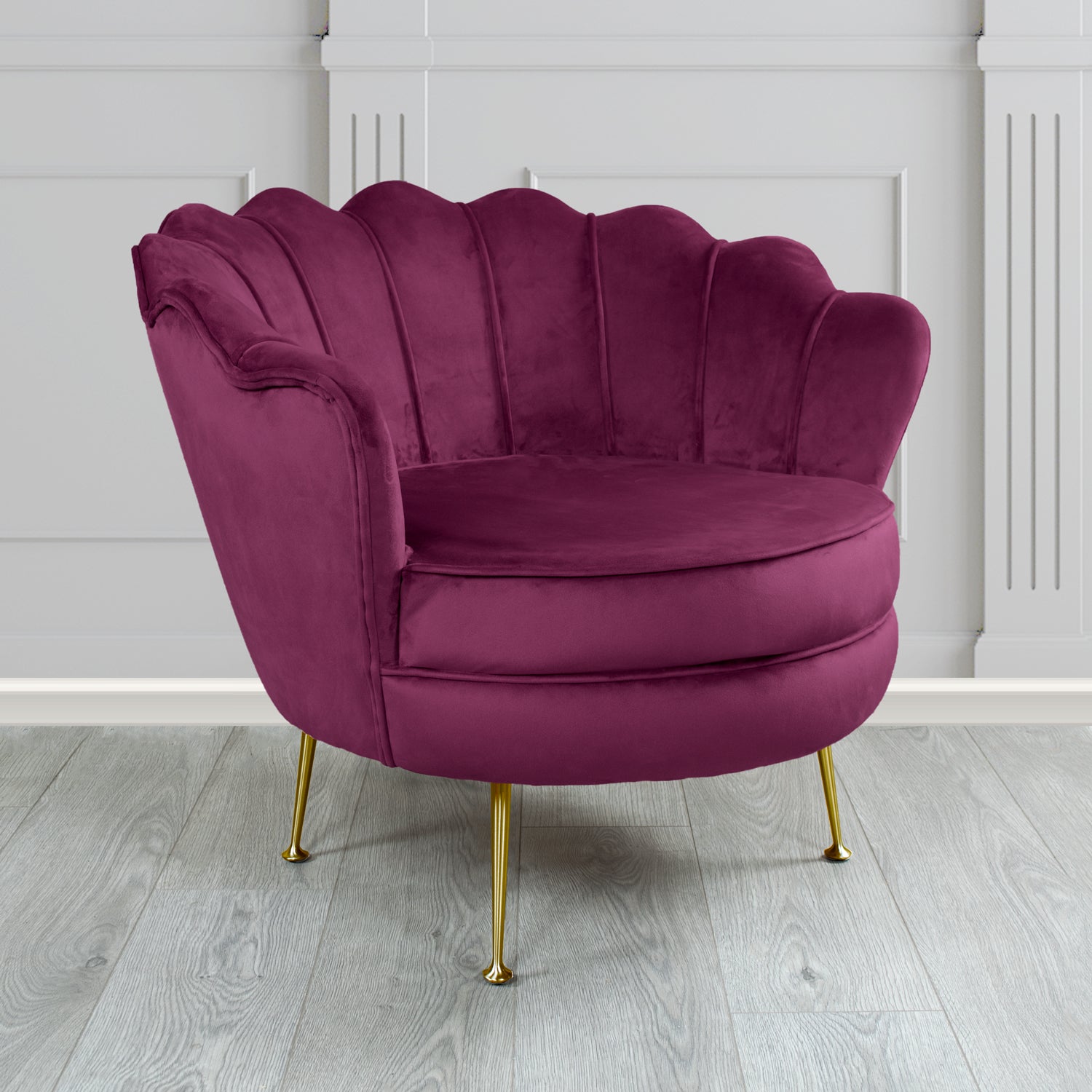 Olivia Monaco Amethyst Plain Velvet Fabric Shell Chair - The Tub Chair Shop