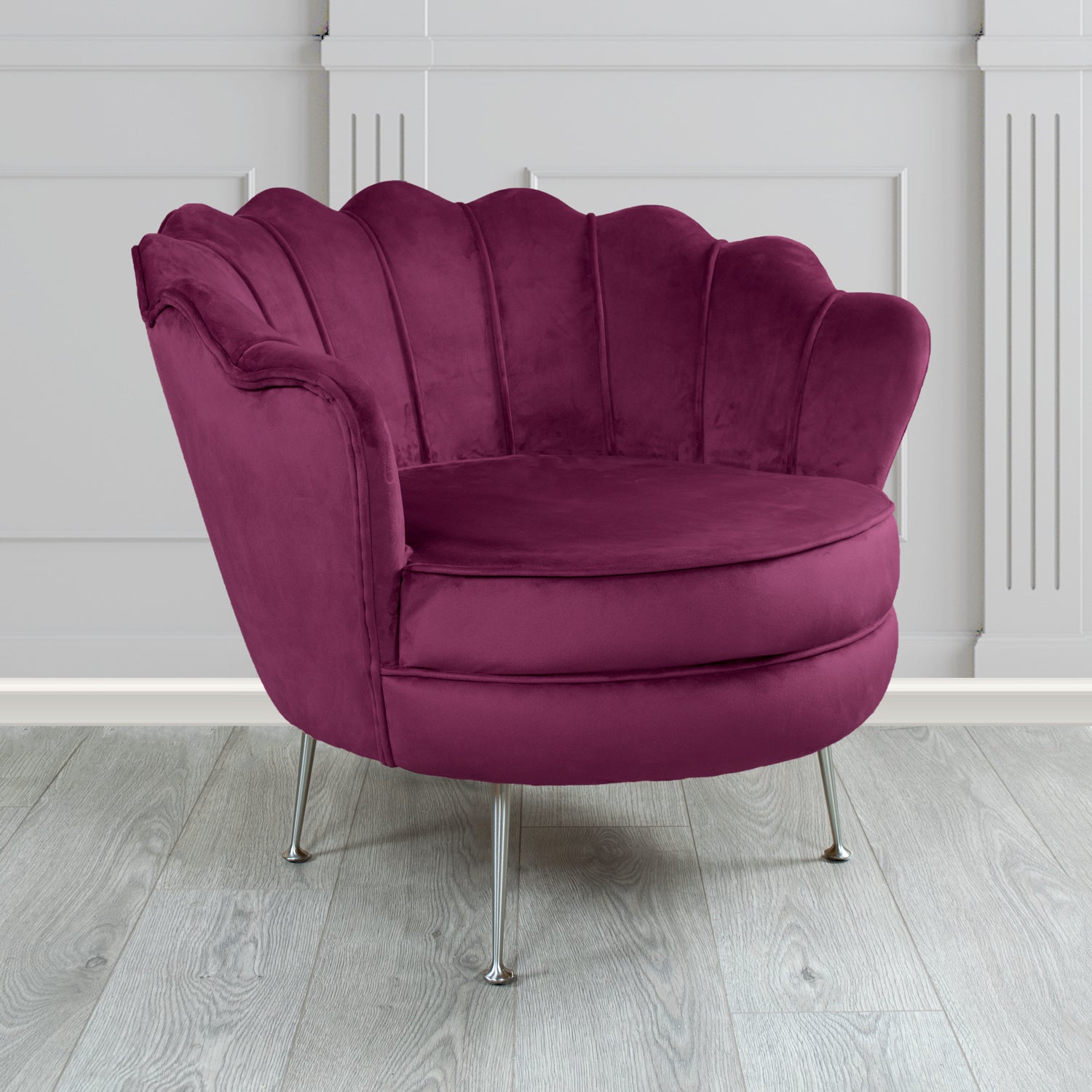 Olivia Monaco Amethyst Plain Velvet Fabric Shell Chair - The Tub Chair Shop