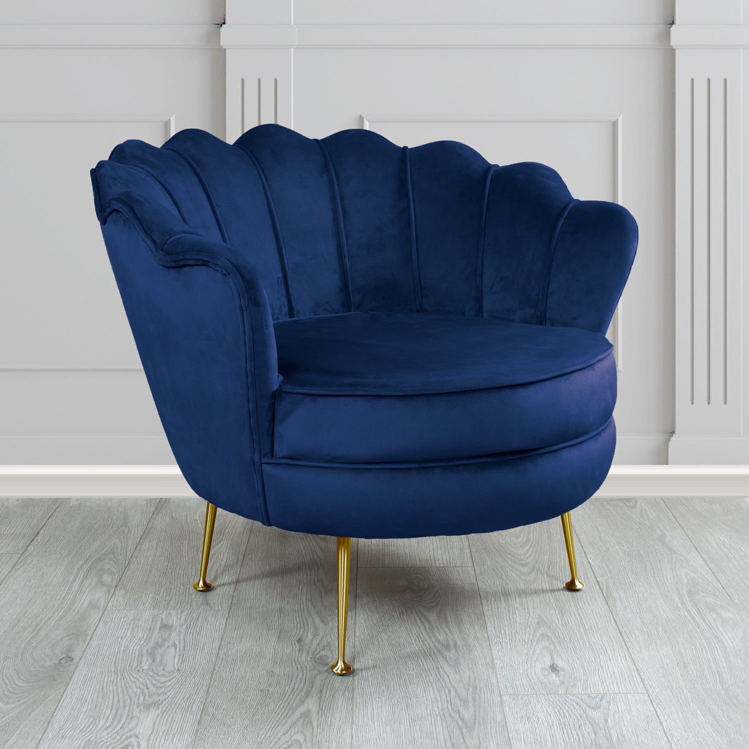 Olivia Monaco Royal Plain Velvet Fabric Shell Chair - The Tub Chair Shop