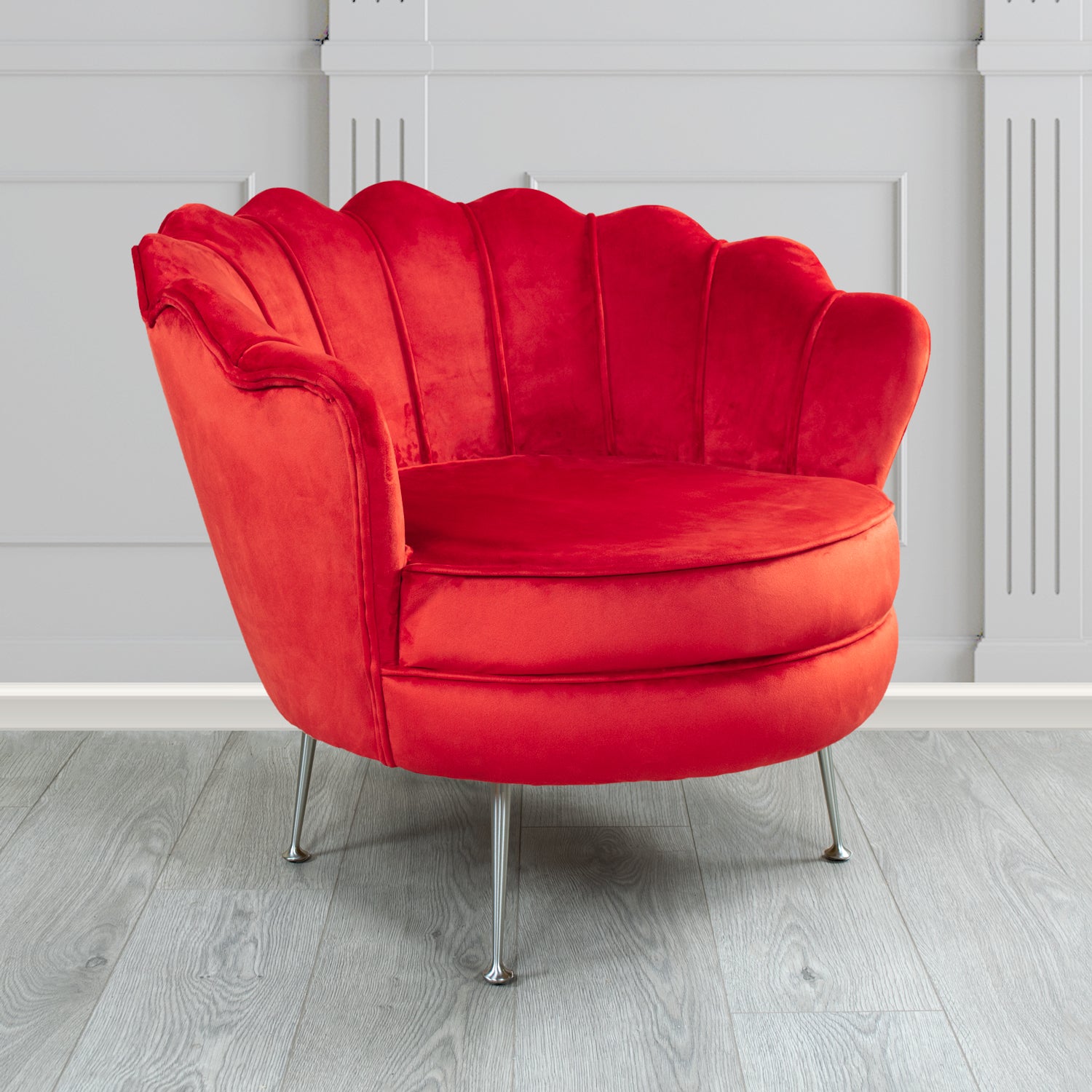 Olivia Passione Flame PAS2712 Velvet Fabric Shell Tub Chair (4659522076714)