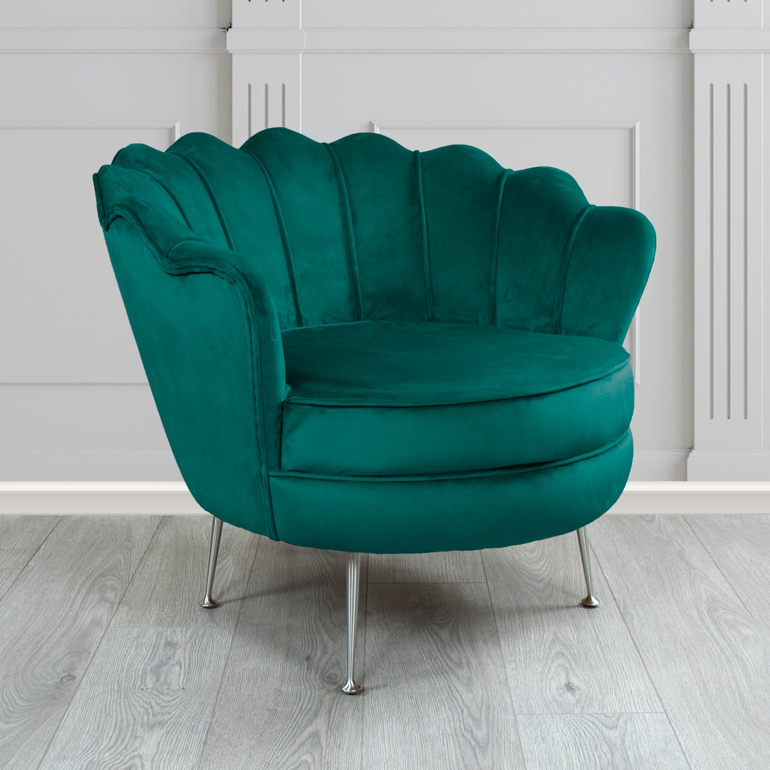 Olivia Passione Peacock PAS2716 Velvet Fabric Shell Tub Chair (4660082573354)