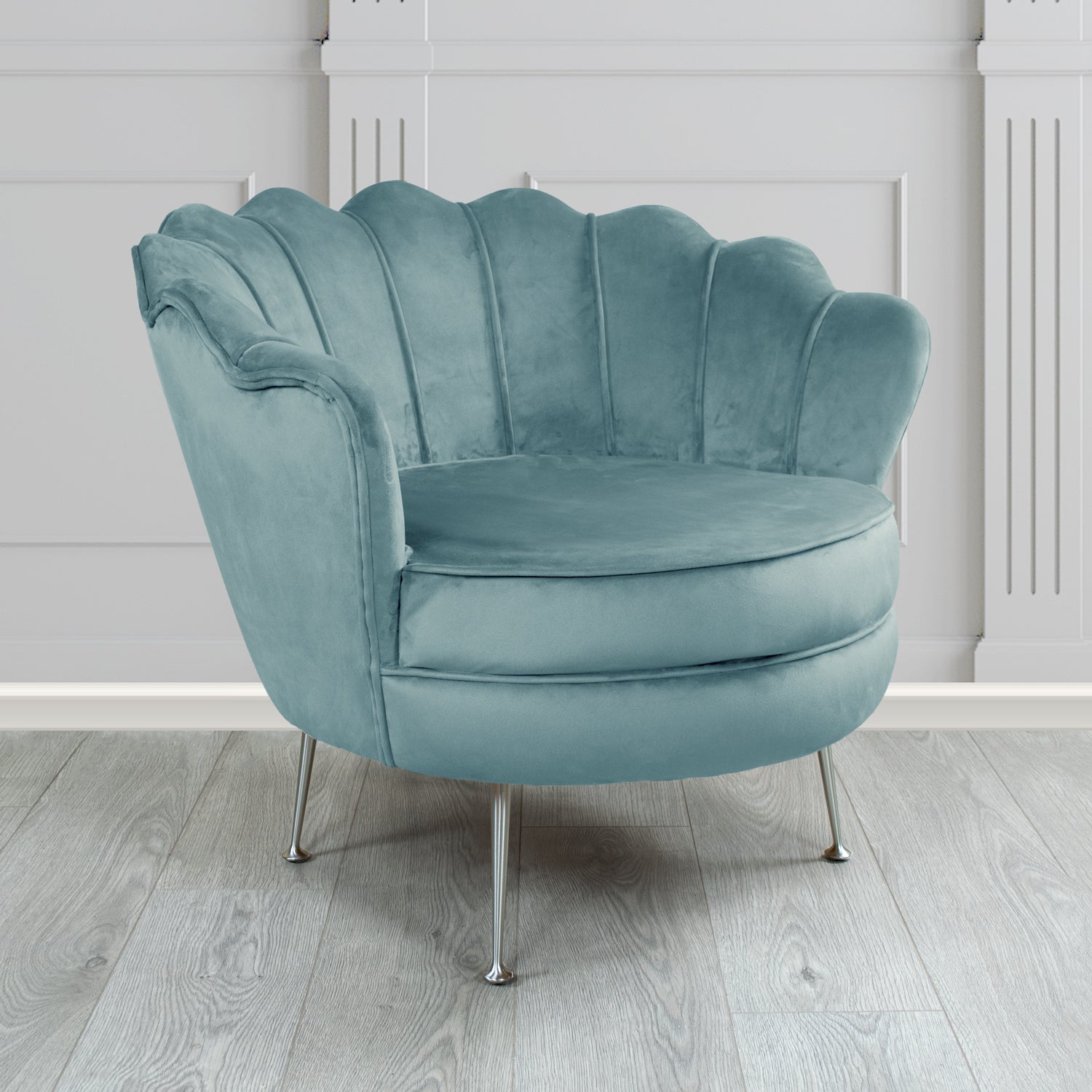 Olivia Passione Wedgwood PAS2719 Velvet Fabric Shell Tub Chair (4660136214570)