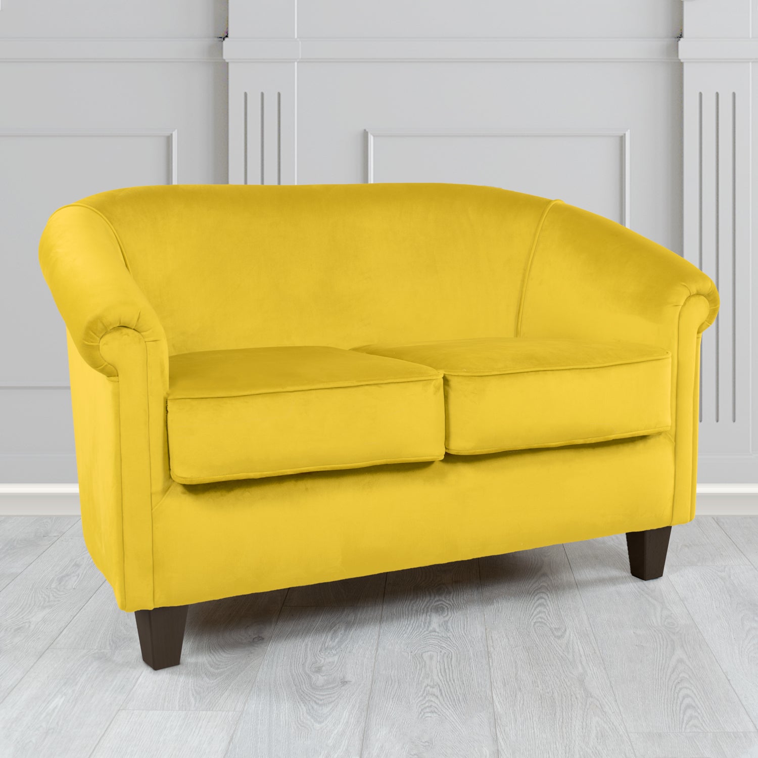 Siena Monaco Lemon Plush Velvet Fabric 2 Seater Tub Sofa (6621950705706)